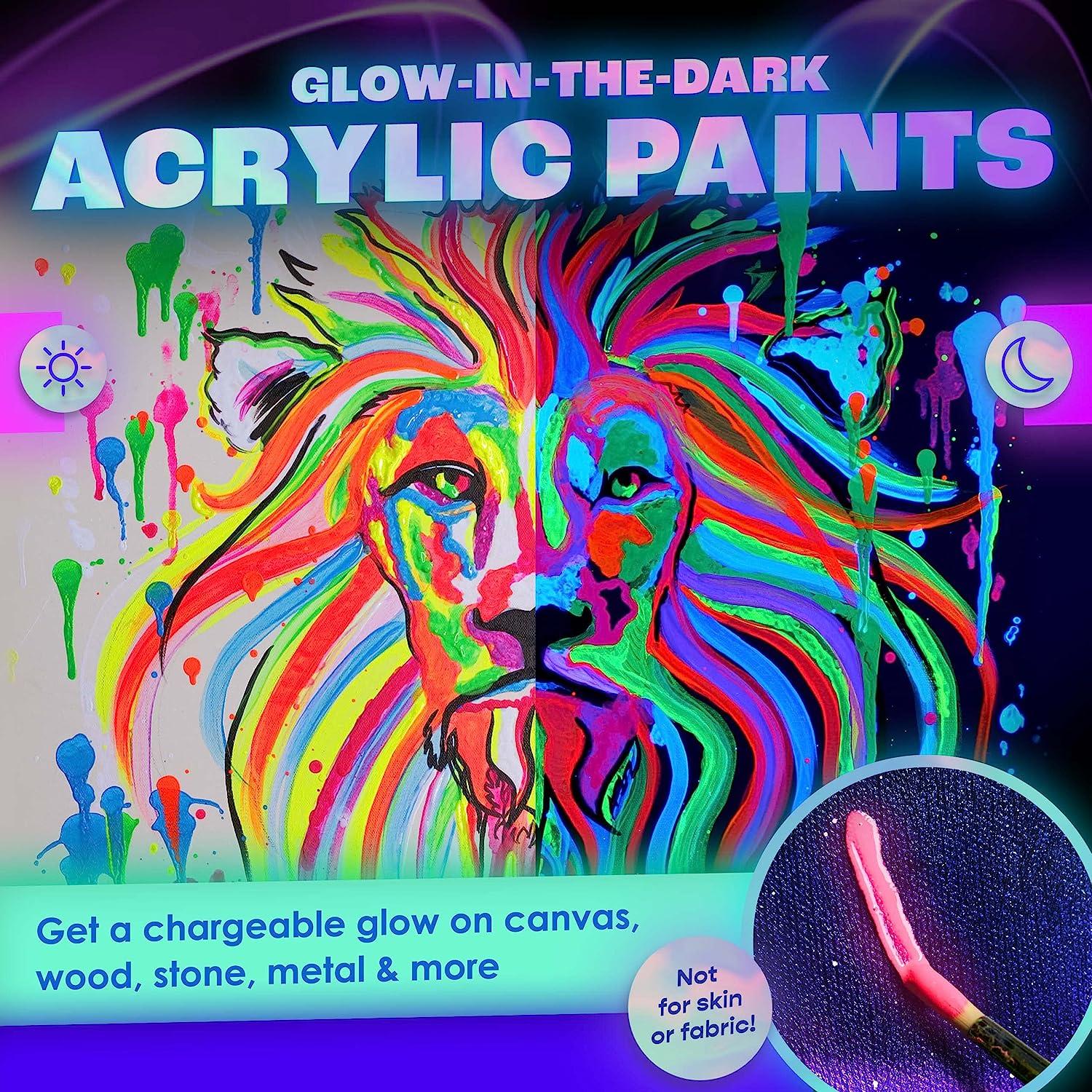 Kids Wood Painting Kit - Glow in The Dark - Arts & Crafts Gifts
