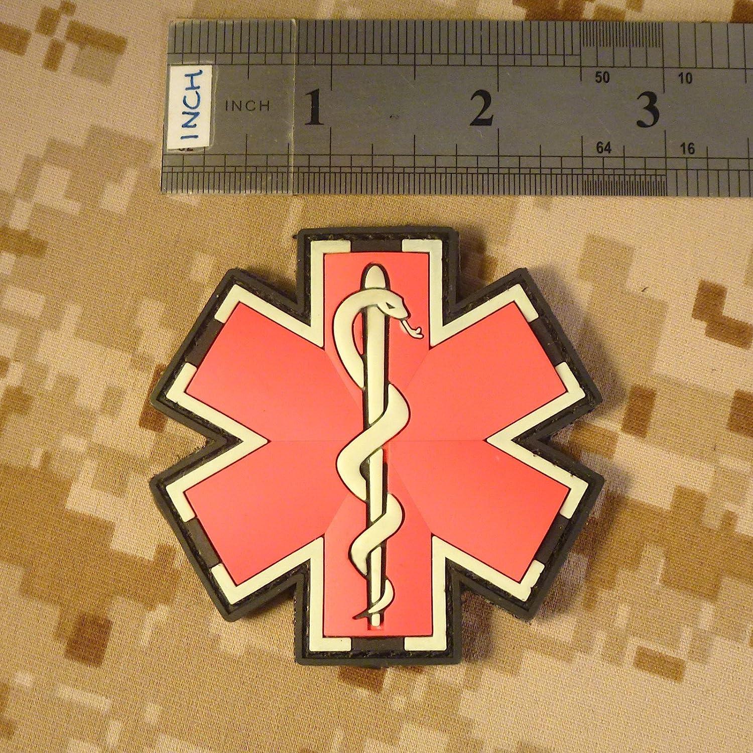 Glow Dark EMS EMT Medic Paramedic Morale Tactical PVC 3D Fastener