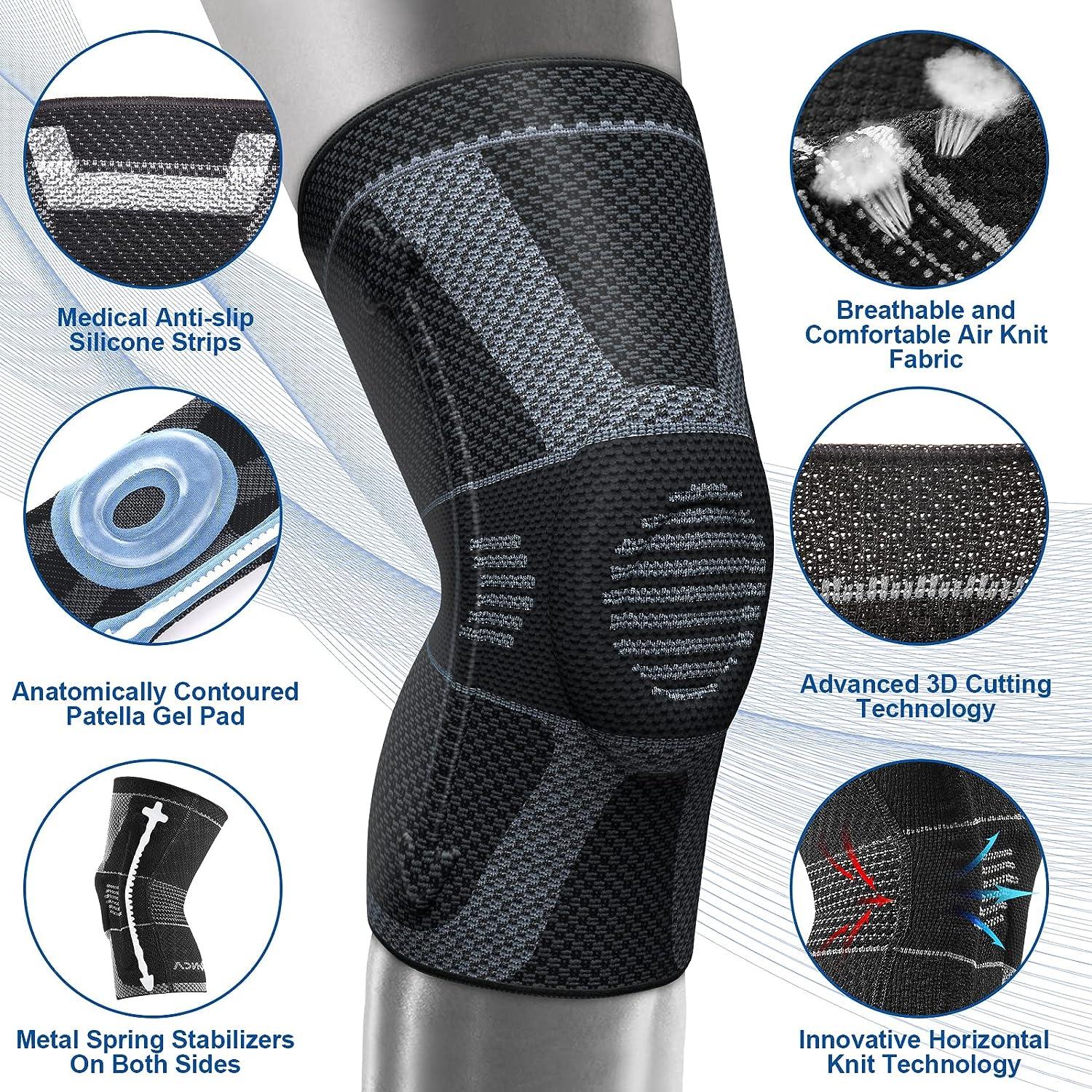 Knee Brace with Side Stabilizers & Patella Gel Pads Support for