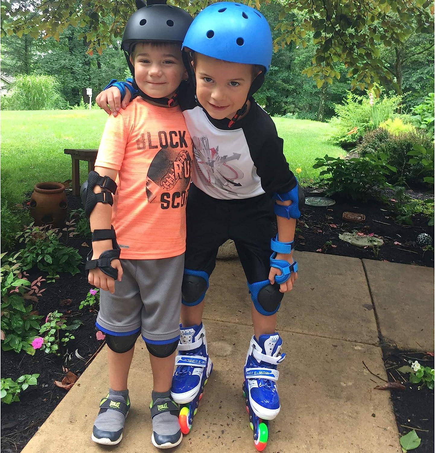 JIFAR Kids Inline Skates Adjustable Sz 2-5 Light-up In/Outdoor Protective  Gear