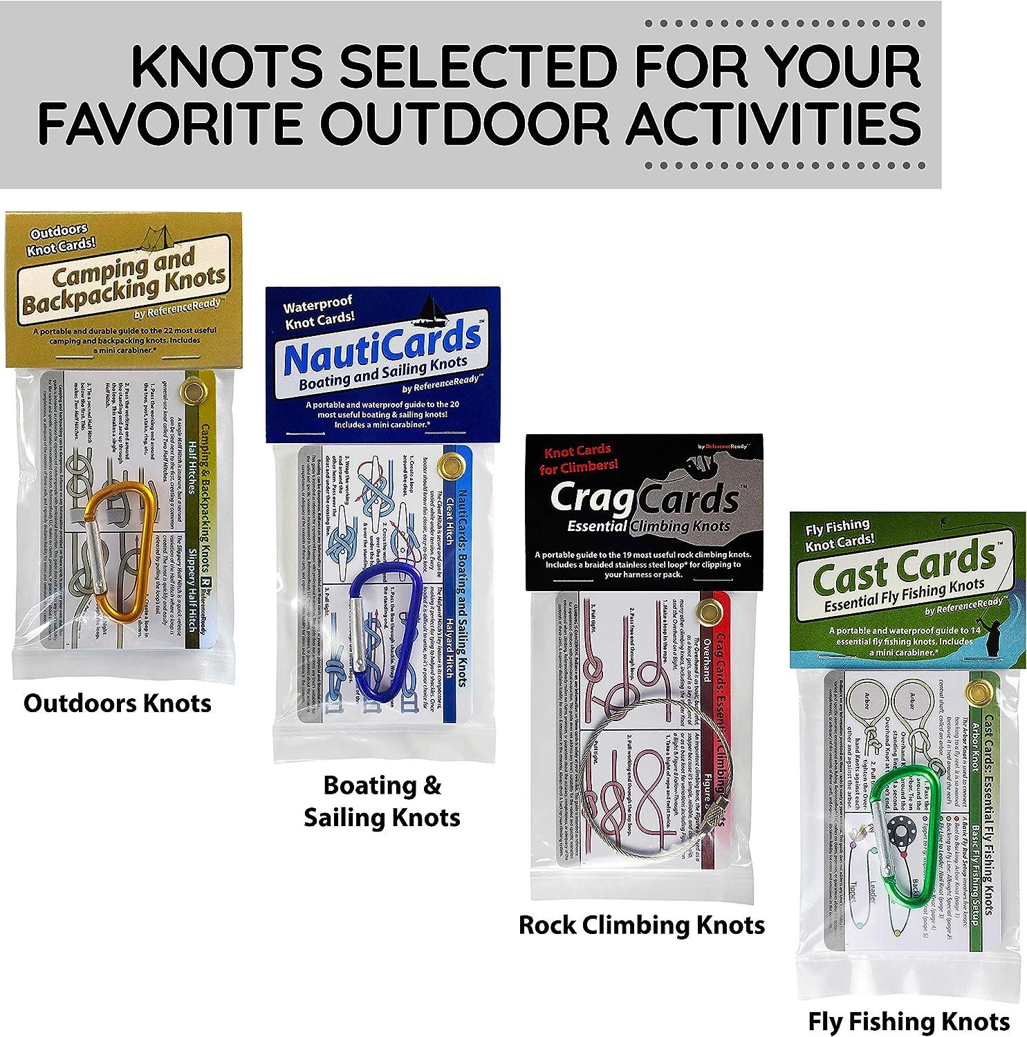 ReferenceReady Lots of Knots Bundle - Outdoors, Fly Fishing, Climbing, and  Boating Knot Cards - Includes 57 Knots