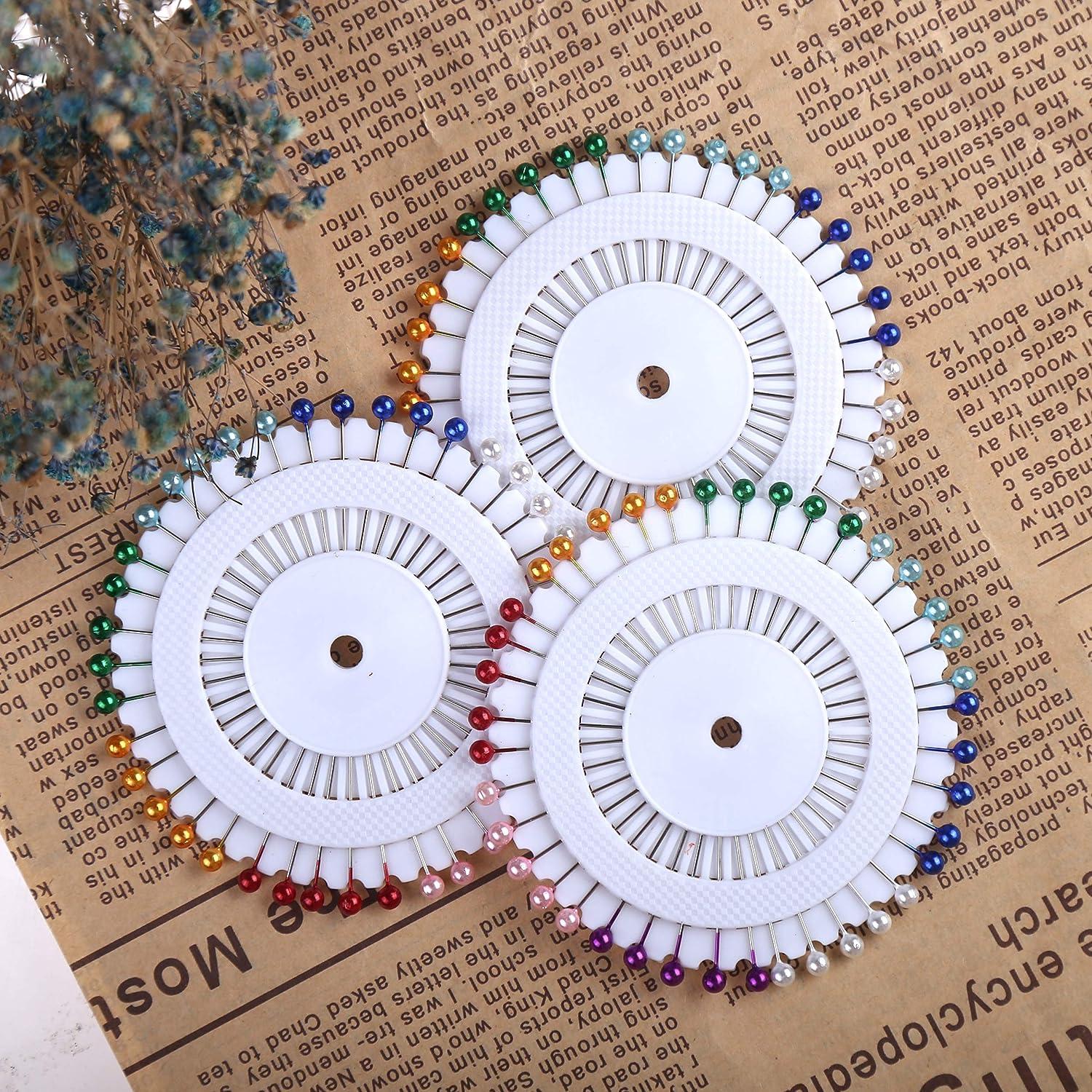 480Pcs Sewing Pins Straight Pins Head Pins Colorful White Round