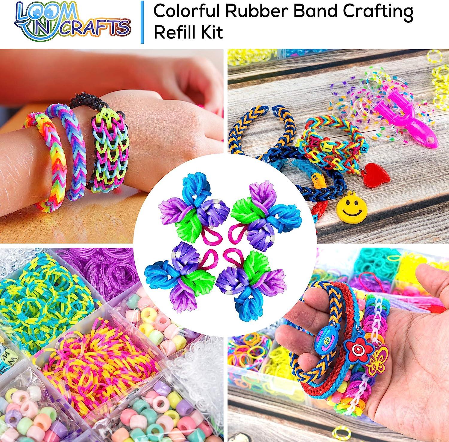 Buy 11900+ Colored Rubber Bands Refill Bracelet Loom Kit with Charms and  Colorful S Clips, in 40+ Colors? Online at Lowest Price Ever in India