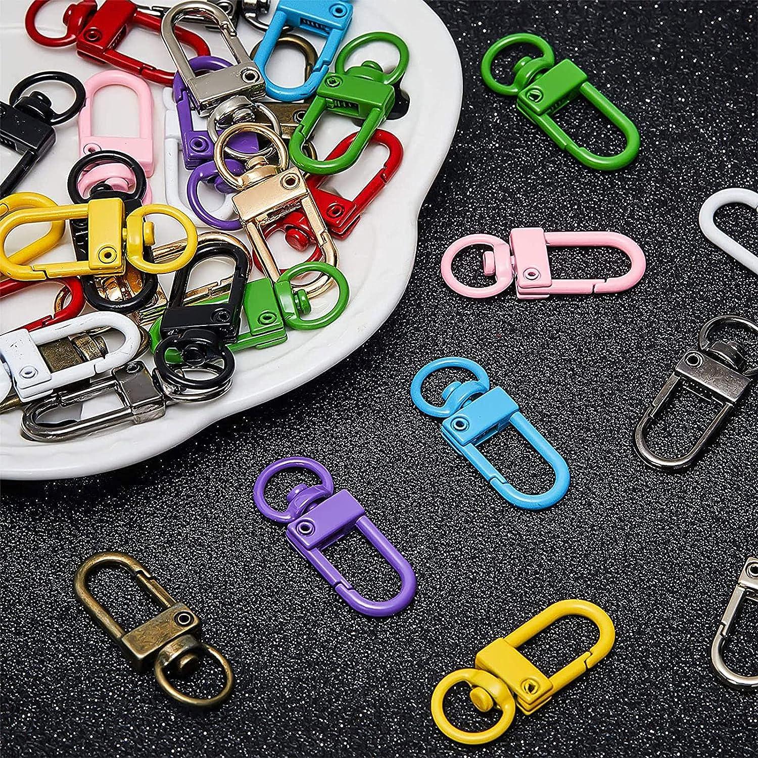  NSBELL 50PCS Colorful Metal Lobster Claw Clasps Swivel Lanyards  Trigger Snap Hooks Strap with Key Rings DIY Accessories for Bag Key Chains  Connector Jewelry Making, 10 Colors