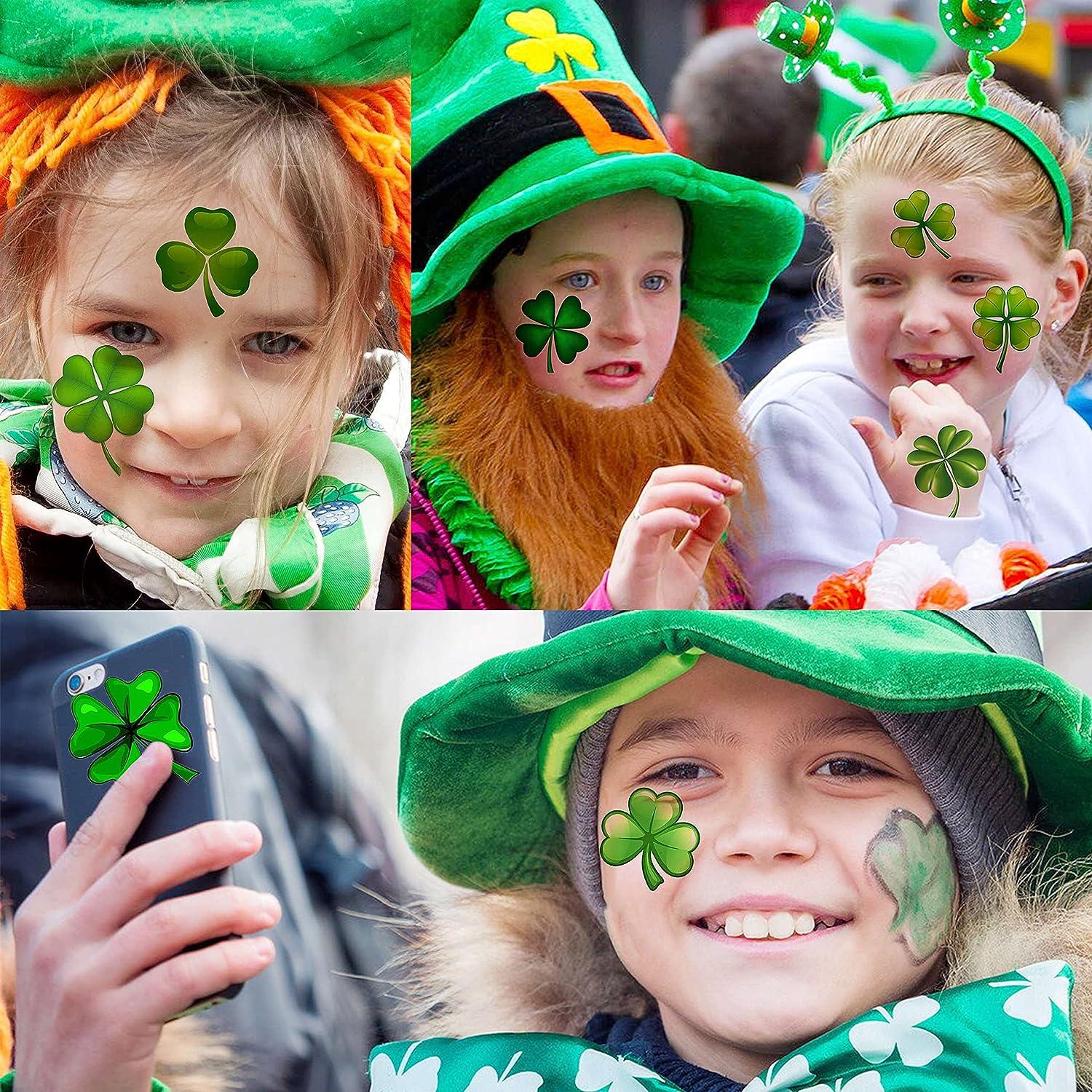 Ireland Four Leaf Clover Temporary Saint Patrick's Day Fake Tattoo Sticker  
