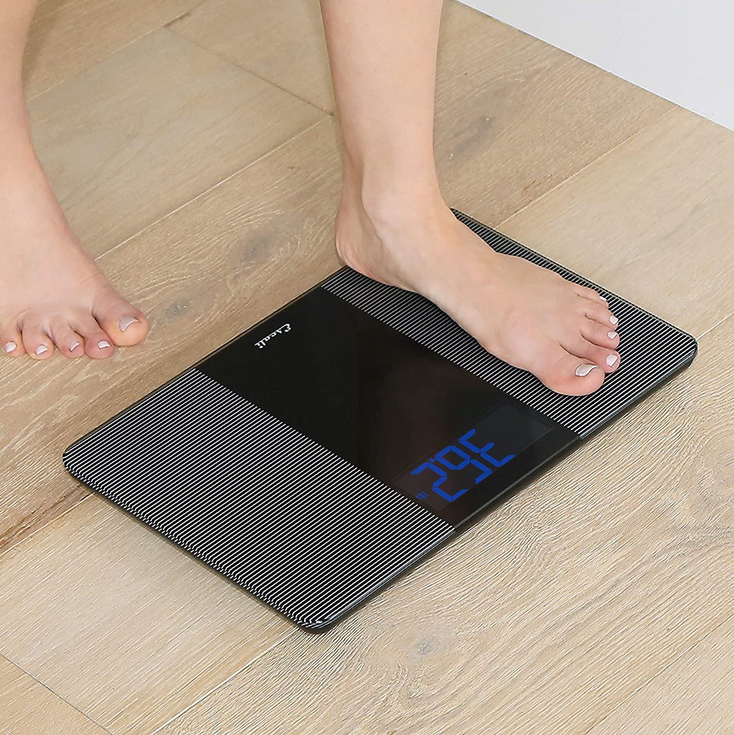 Escali Extra Large Stainless Steel Digital Electronic Bathroom Scale for  Body Weight with Extra-High Capacity of 440 lb, Batteries Included