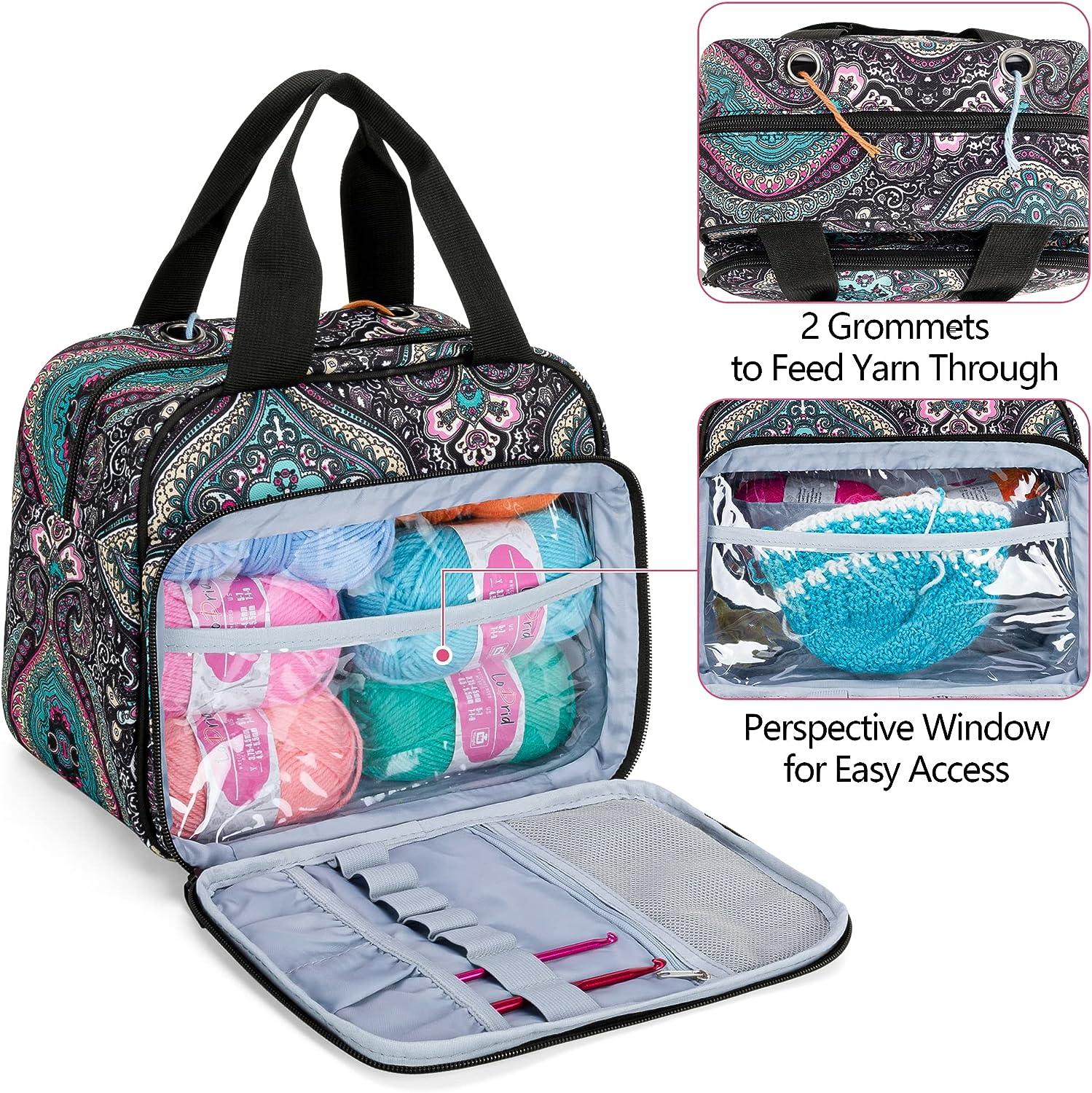 Yarn Storage Bag Portable Knitting Crochet Bag for Adults & Kids