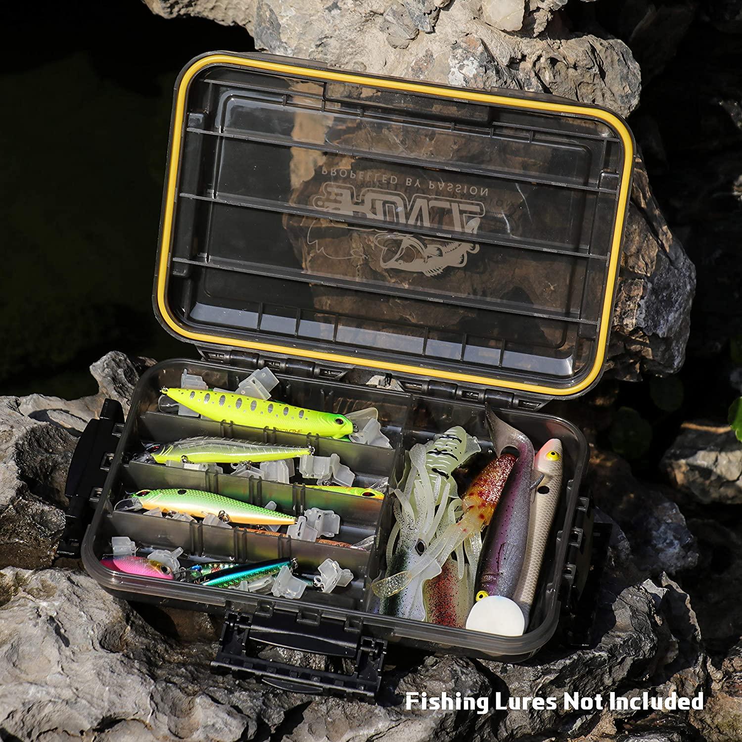 Goture Fishing Tackle Box, Unique Sun Protection Waterproof Tray, Thicker  Floating Airtight Stowaway with Adjustable Dividers for Freshwater