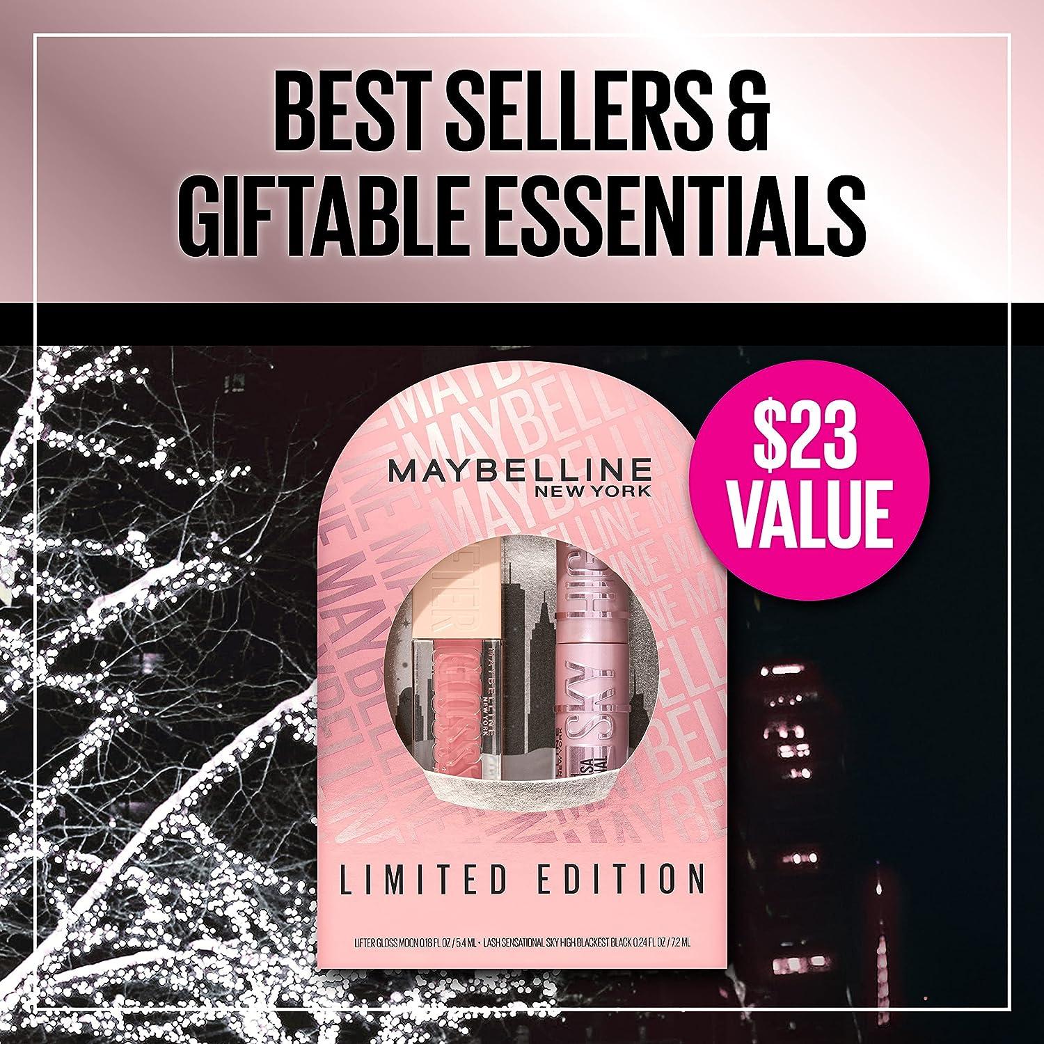 Maybelline New Sky Full-Size Lifter High Lash and Black Gift Set 1 Includes Miniature Mascara 1 and Kit Gloss Lip 1 York Sensational Gloss Mascara