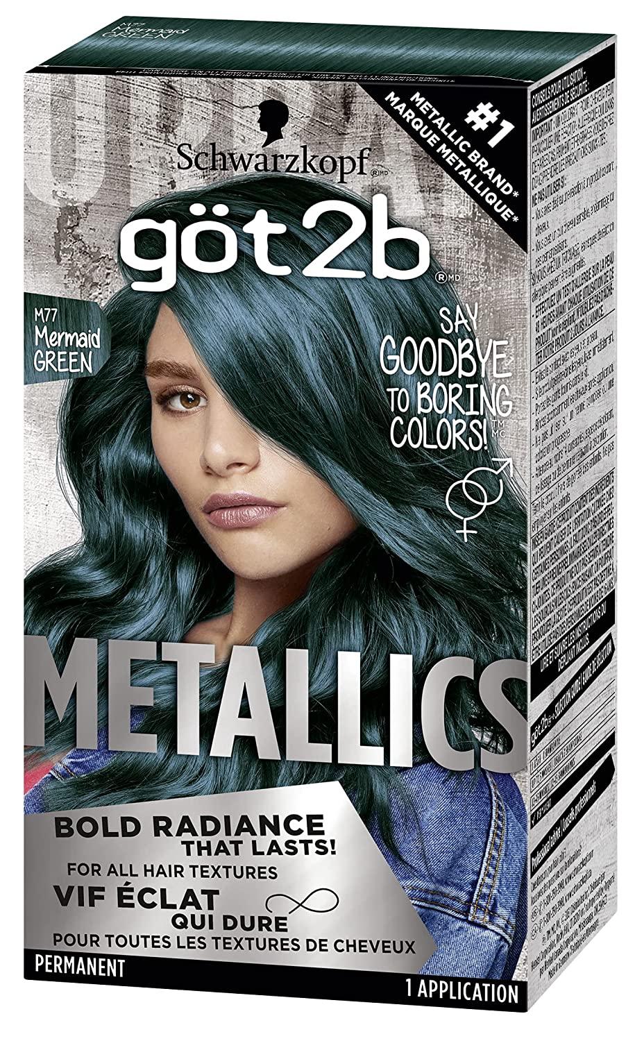 Got2b Metallics Permanent Hair Color, M66 Blue Charcoal 