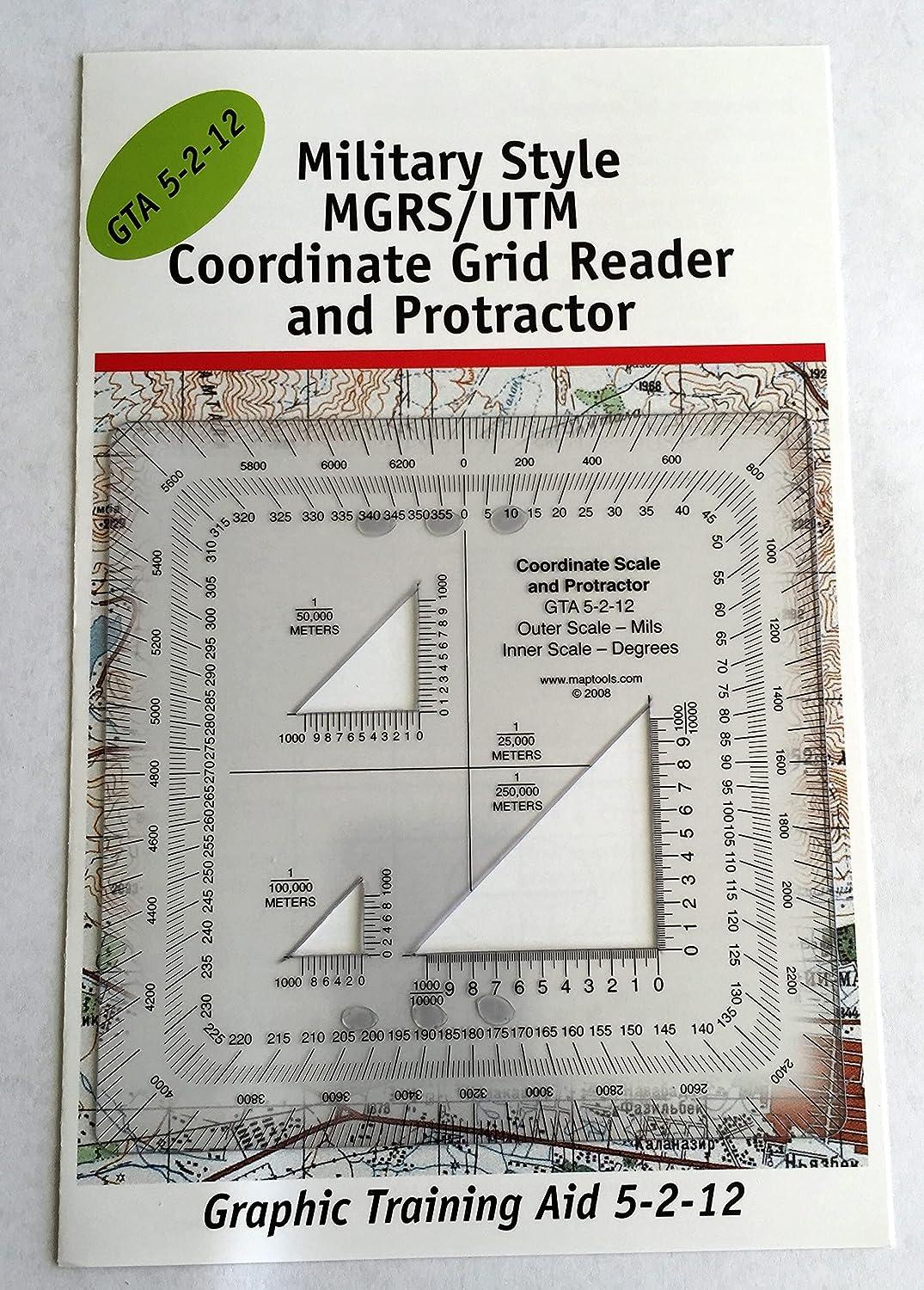 SuperGTA MapTools Improved Military Style MGRS/UTM Coordinate Grid Reader,  and Protractor