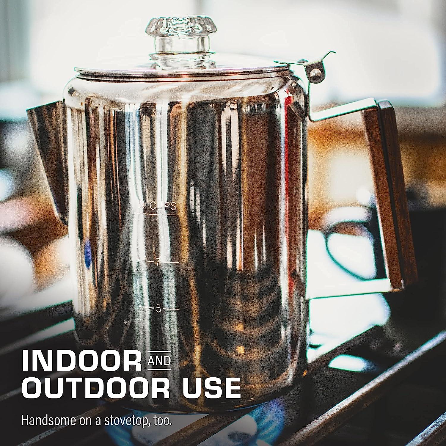 Outdoor Camping Coffee Pot Cup Stainless Steel Percolator Coffee Pot Coffee  Maker for Camping Home Kitchen
