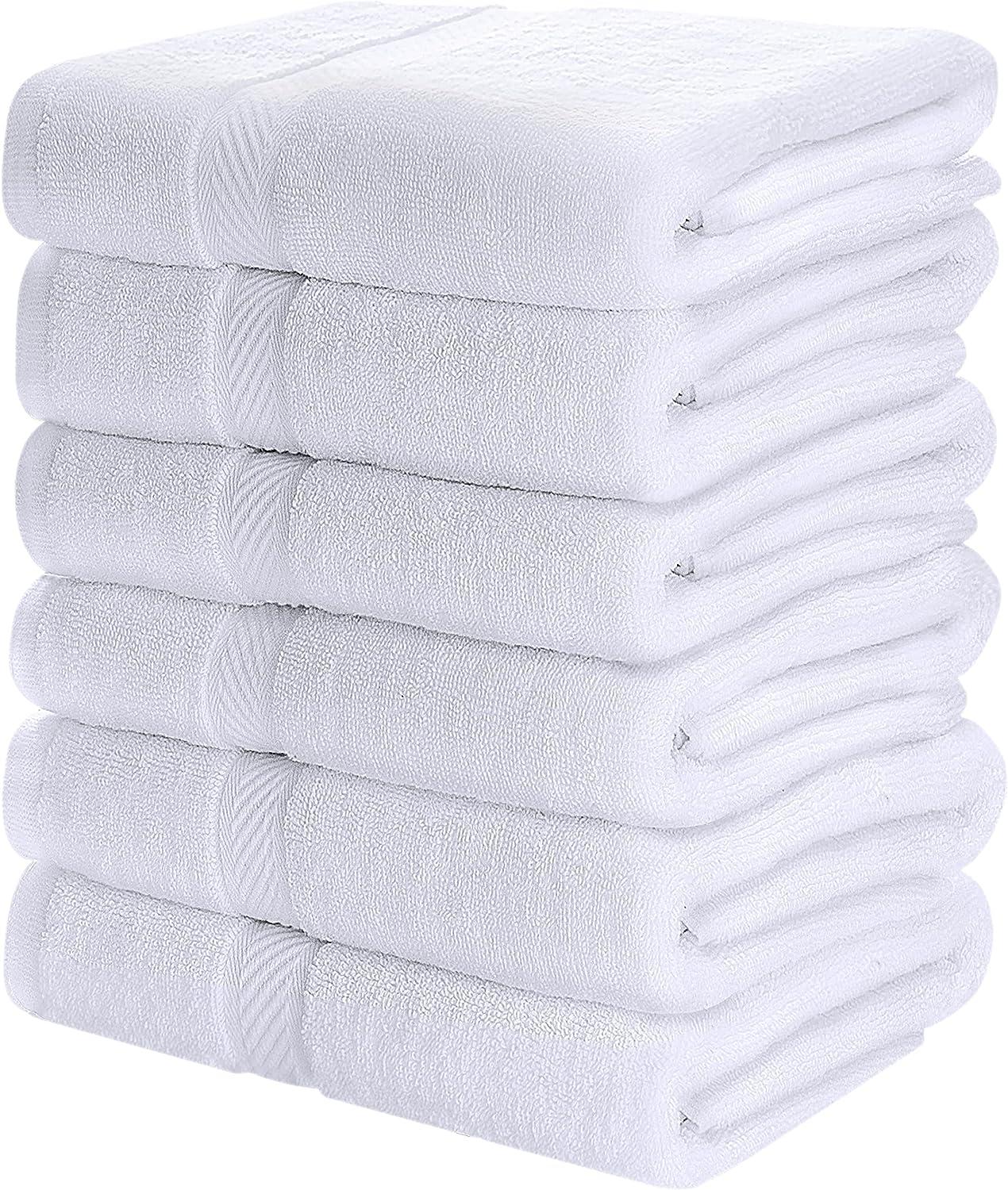 Utopia Towels 6 Pack Medium Bath Towel Set, 100% Ring Spun Cotton (24 x 48  Inches) Medium Lightweight and Highly Absorbent Quick Drying Towels
