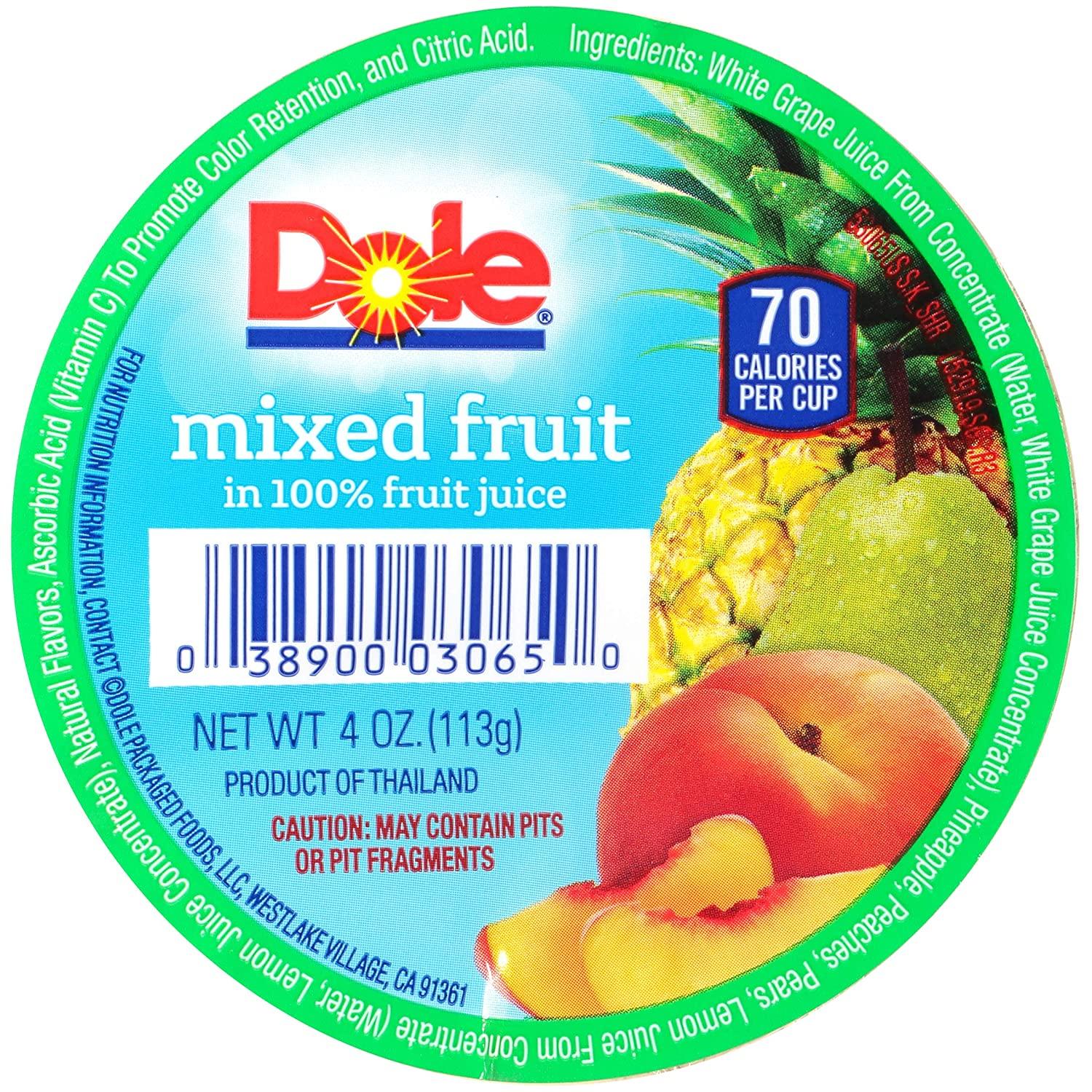 Dole® Mixed Fruit in 100% Juice Fruit Bowls®, 4 Count - Dole® Sunshine