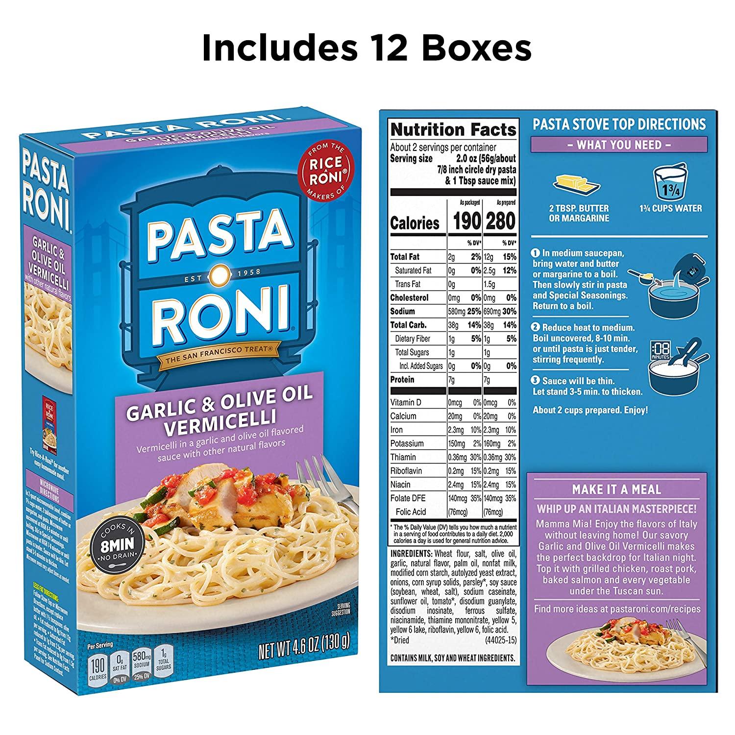 Pasta Roni Garlic Alfredo Fettuccine 46 Ounce Pack Of 12 