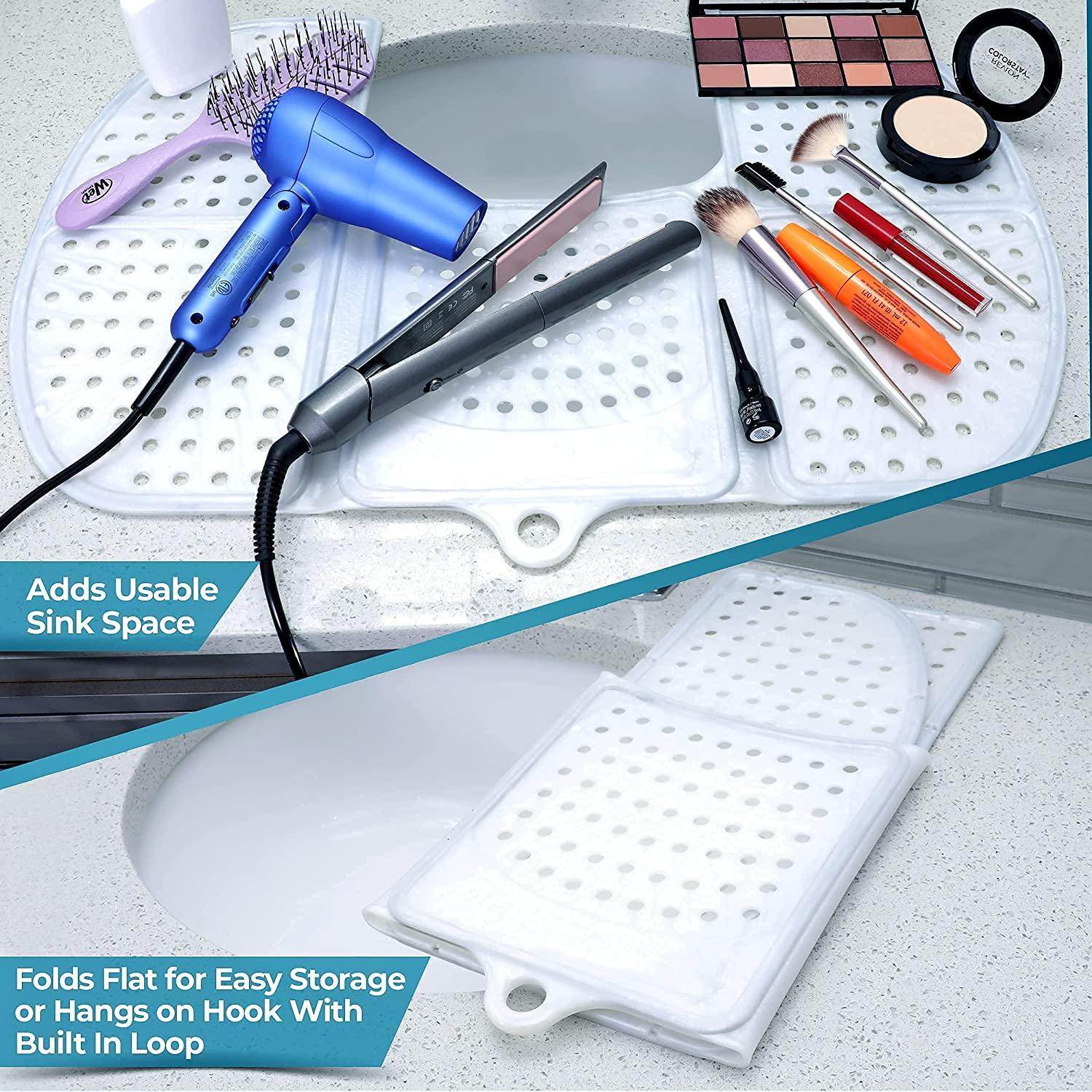 .com: Sink Topper, Foldable Bathroom Sink Cover for Counter Space.  Makeup Organizer Mat and [Video] in 2023