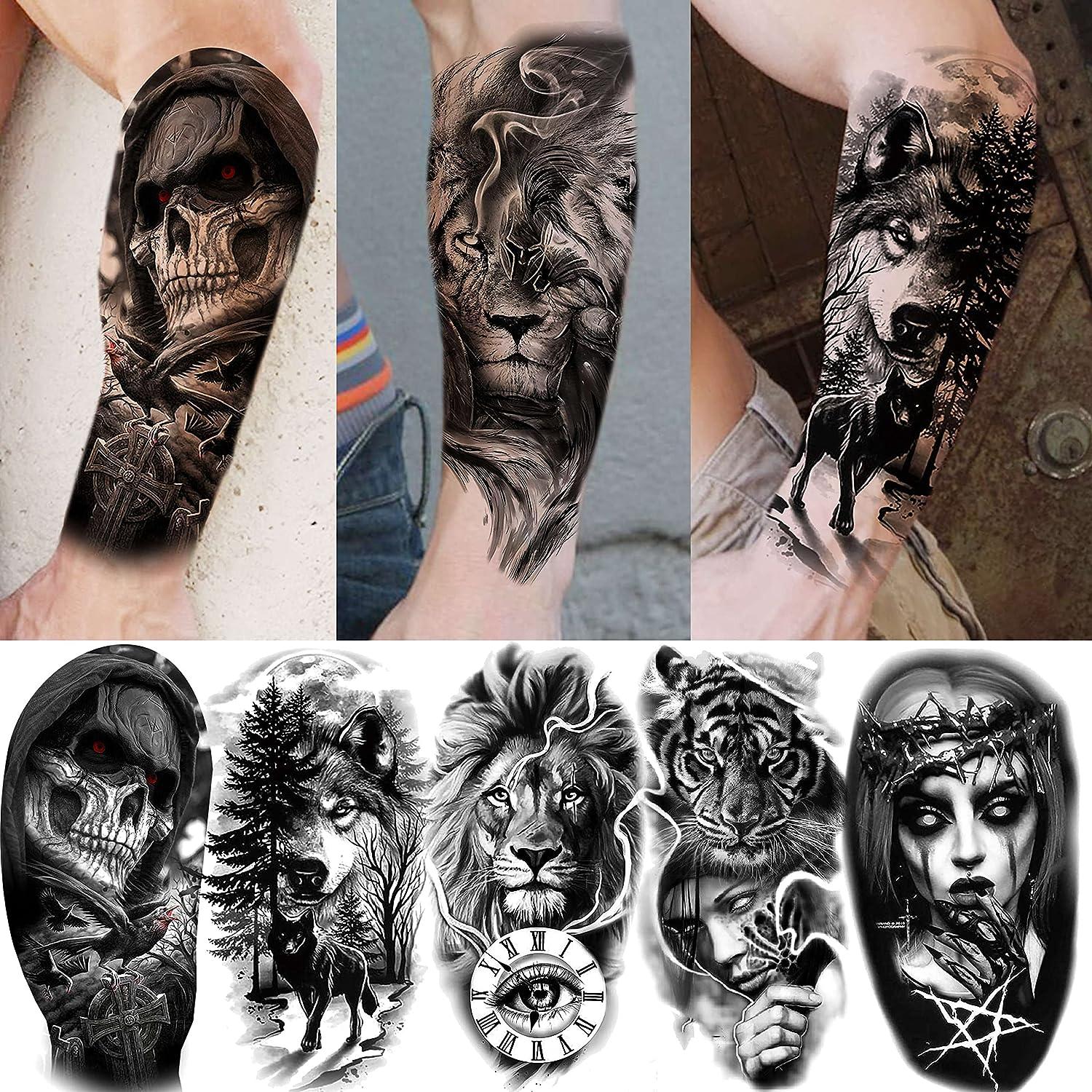 White Devil in Black and Gray : Tattoos :