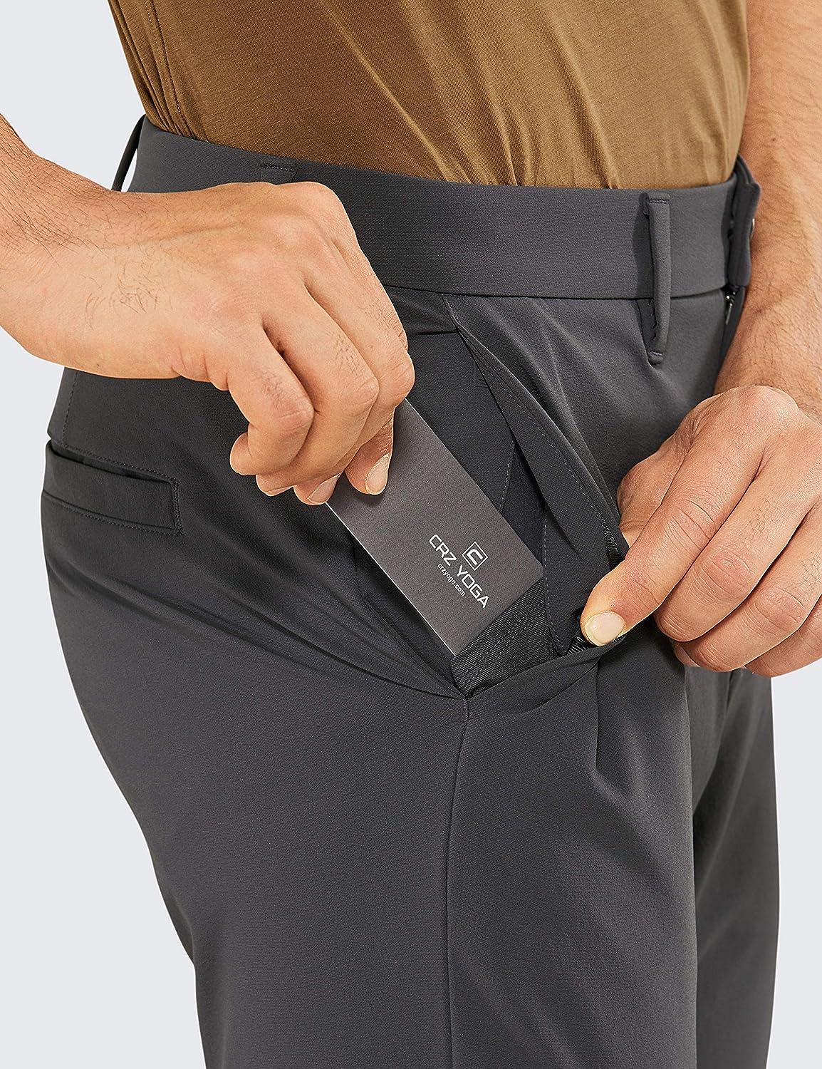 CRZ YOGA Mens Stretch Golf Pants - 35 Slim Fit Stretch  Waterproof Outdoor Thick Golf Work Pant
