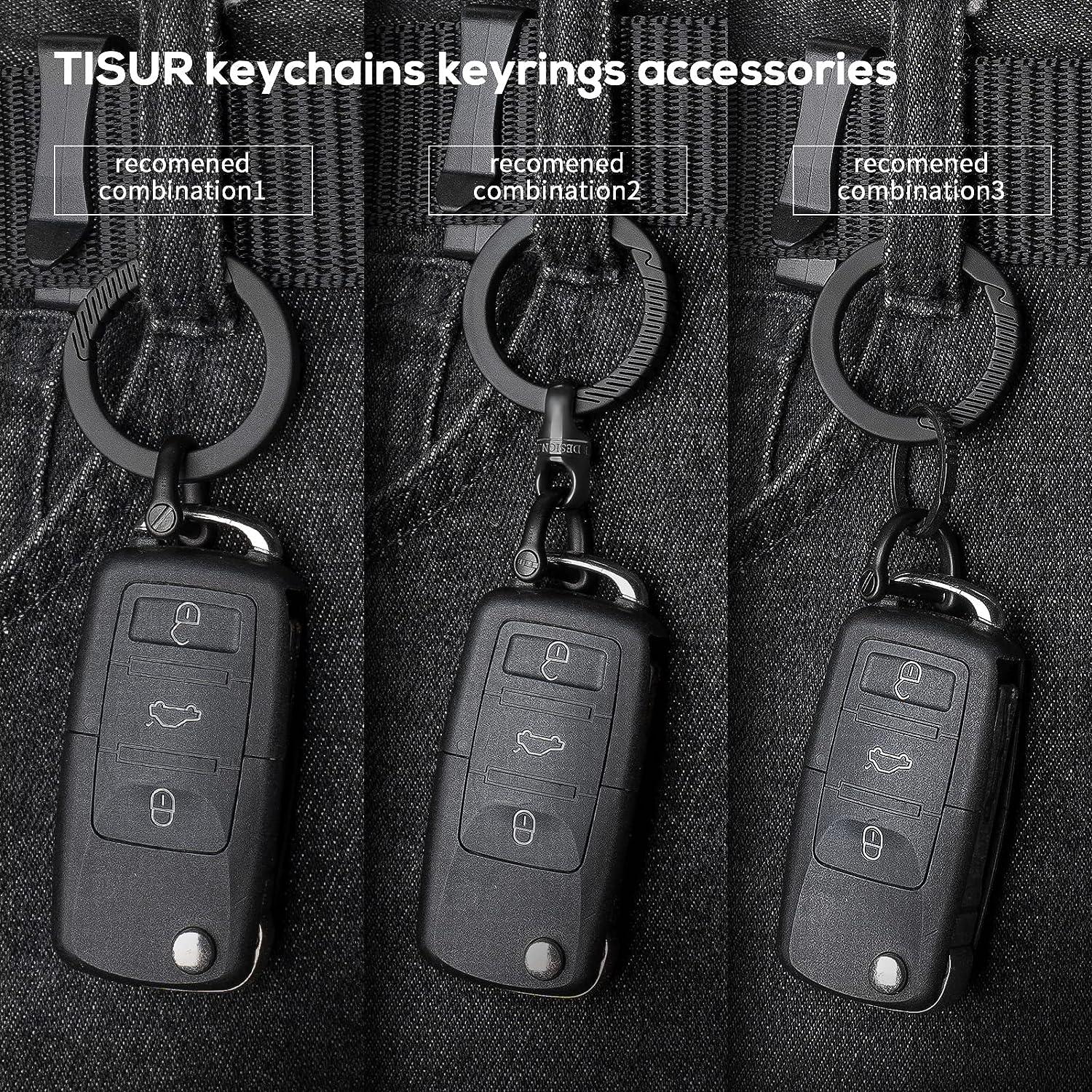 TISUR Key Rings for Keychains,Carabiner Keychain Ring Titanium Key