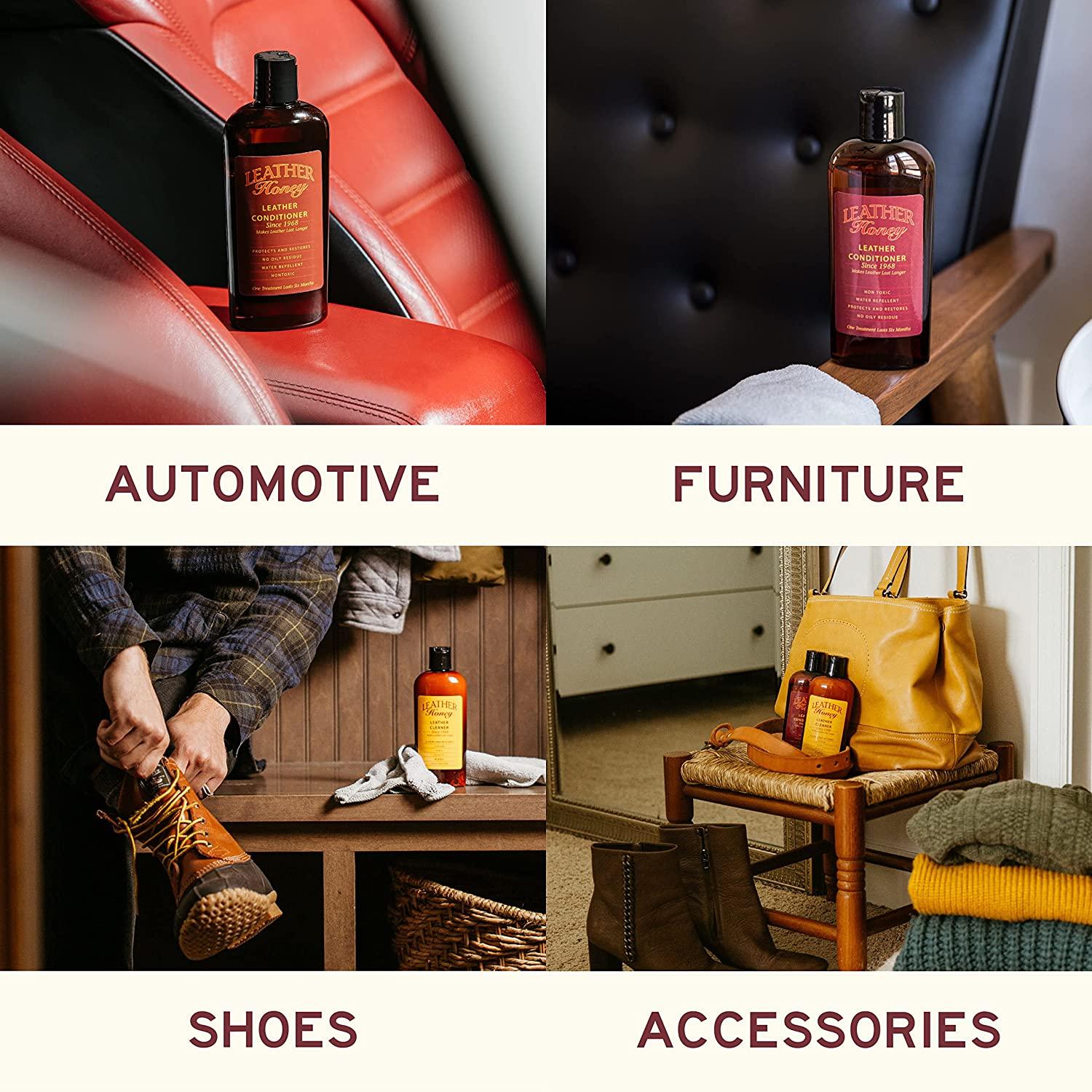 Leather Honey Leather Cleaner The Best Leather Cleaner for Vinyl and  Leather Apparel, Furniture, Auto Interior, Shoes and Accessories.  Concentrated