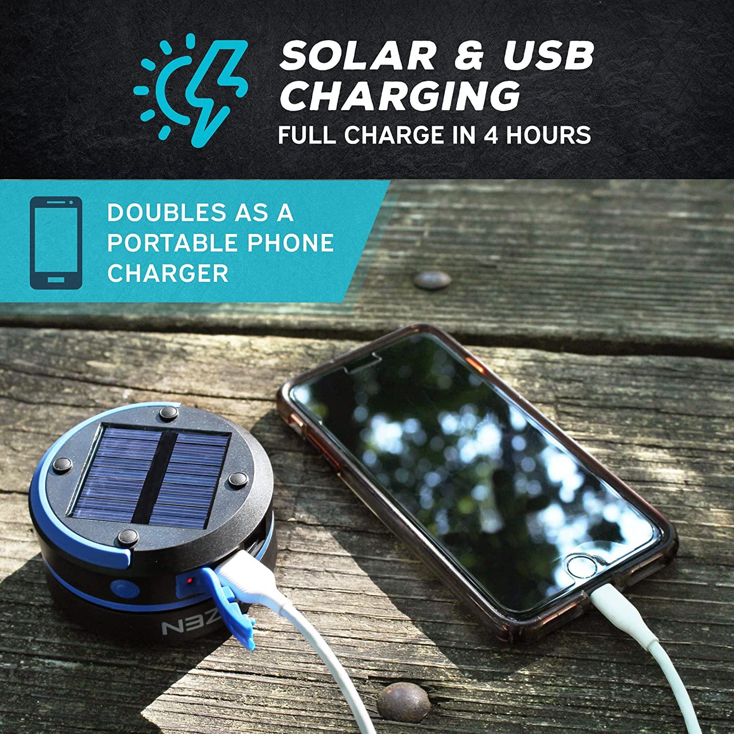 Solar Lantern Flashlights Charging for Phone, USB Rechargeable Camping Lantern LED, Collapsible & Portable for Emergency, Hurricanes, Power Outage