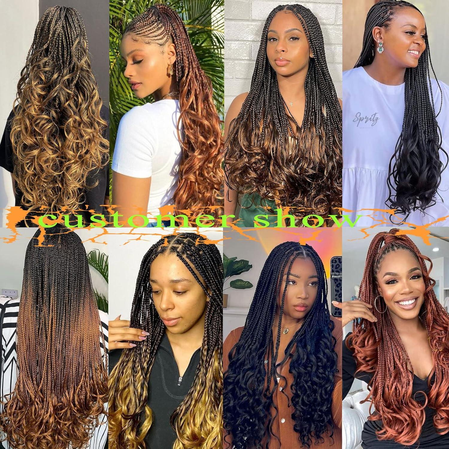 LIYATE French Curl Crochet Braids 12 Inch Crochet Hair for Women Goddess Box  Braids Crochet Hair with Curly Ends Pre Looped French Curl Braiding Hair  Extensions (Black 7 Packs) 12 Inch ( Pack of 7 ) 1B