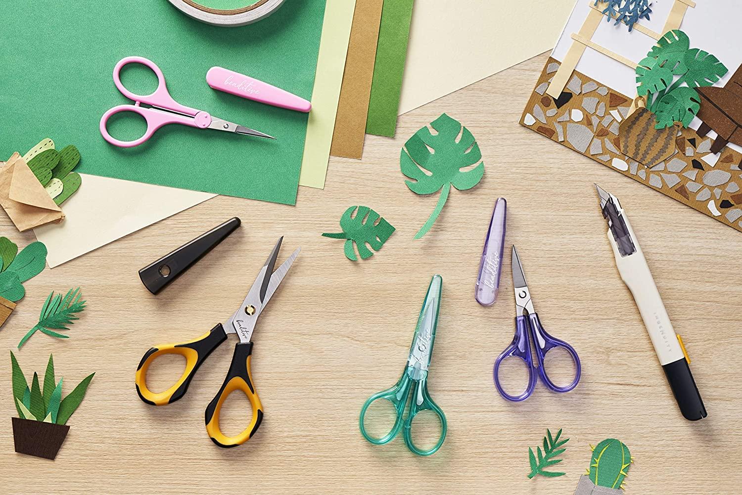  Beaditive High Precision Detail Scissors Set (2-Pc) Sharp,  Fine Tips, Paper Cutting, Scrapbooking, Sewing, Crafting, Stainless Steel