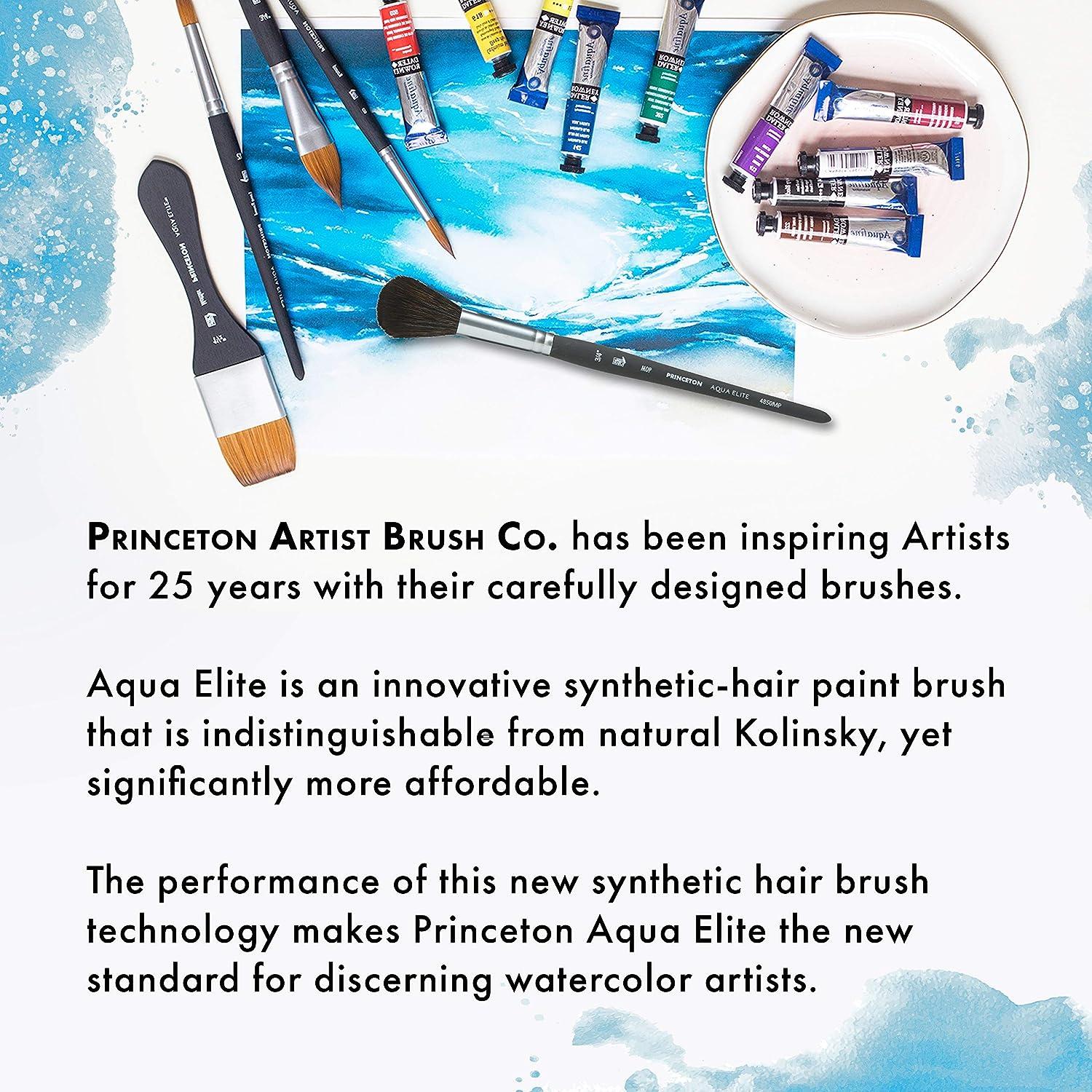 Princeton Aqua Elite Synthetic Kolinsky Watercolor Brush Oval Wash 1/2