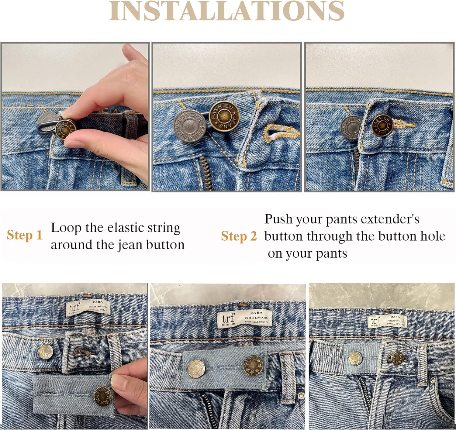 Elastic Waist Extenders 4pcs Adjustable Waistband Extenders For Men And  Women Jeans Pants Button Extender Set