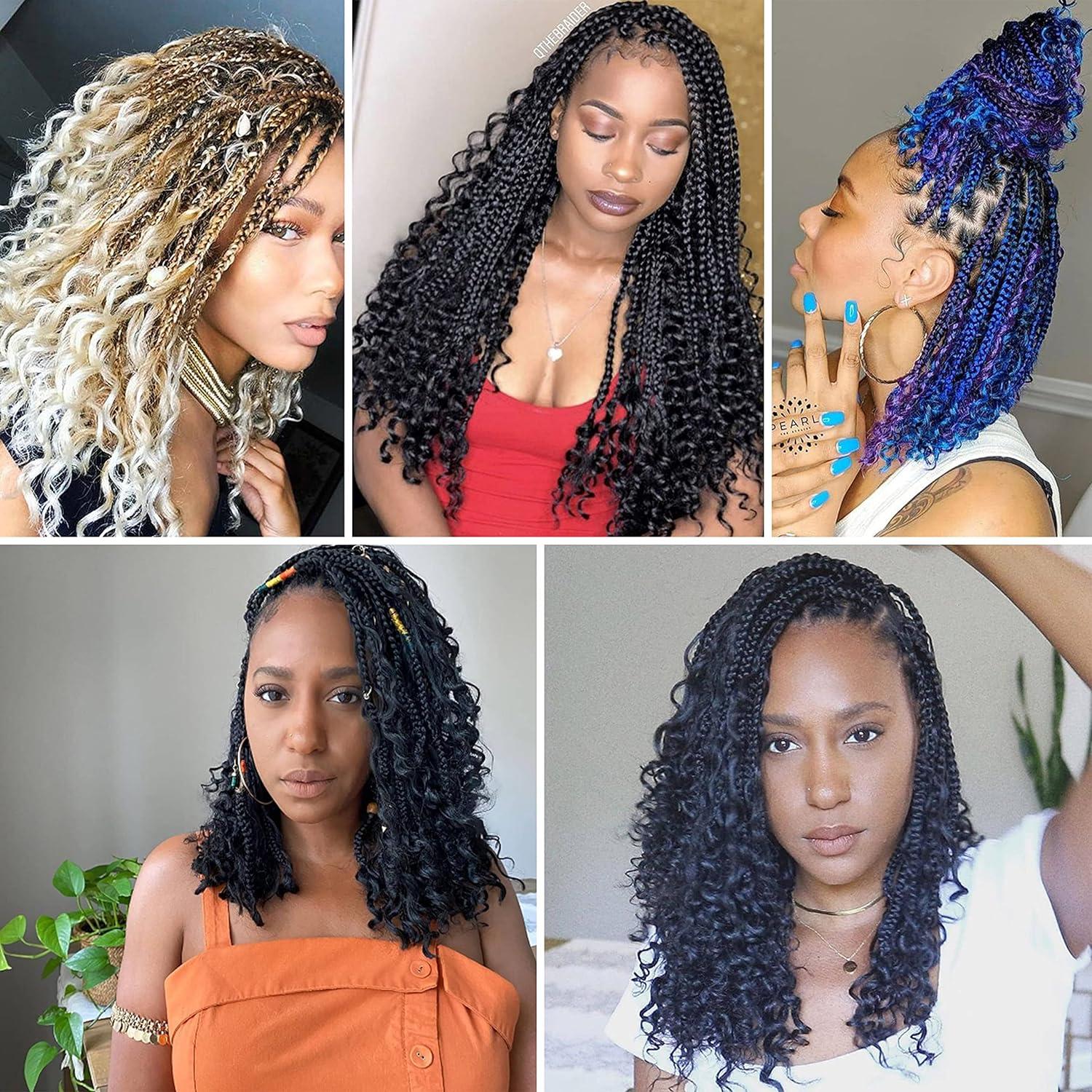  Crochet Box Braids Hair with Curly Ends 7 Packs Pre Looped  Crochet Braids Goddess Box Braids Crochet Box Braid Hair(24 inch,T27) :  Beauty & Personal Care