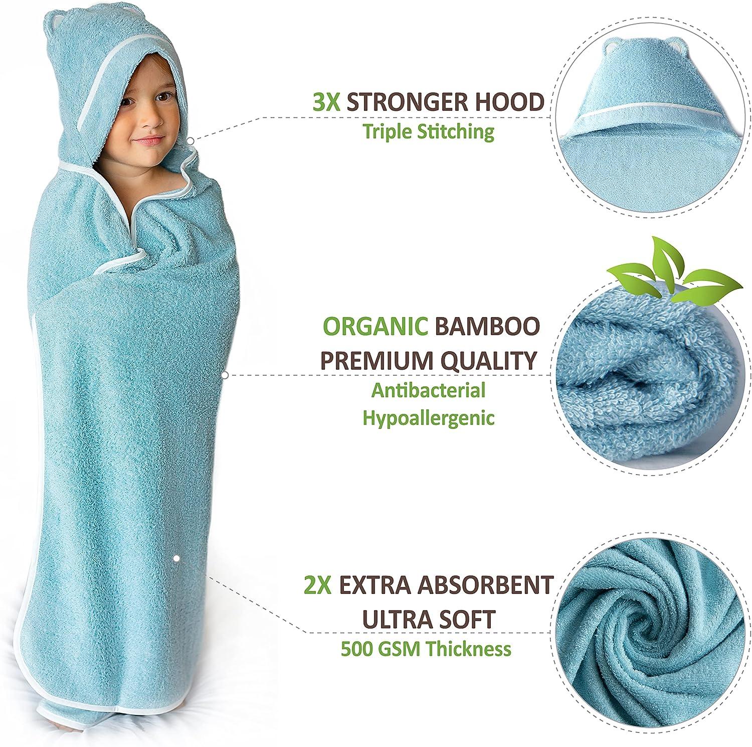 WARM CUDDLES Premium Baby Bath Towel - Organic Bamboo Hooded Baby