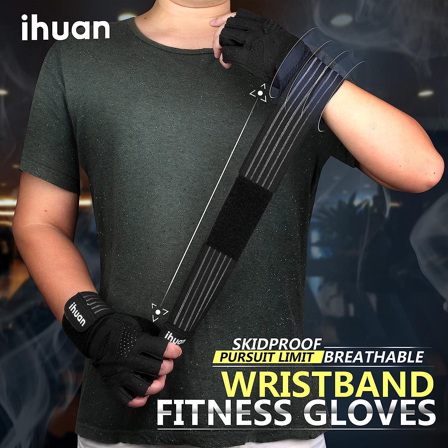 ihuan New Weight Lifting Gym Workout Gloves Men & Women, Partial Glove Just  for The Calluses Spots, Great for Weightlifting, Exercise, Training, Fitness  Black Small