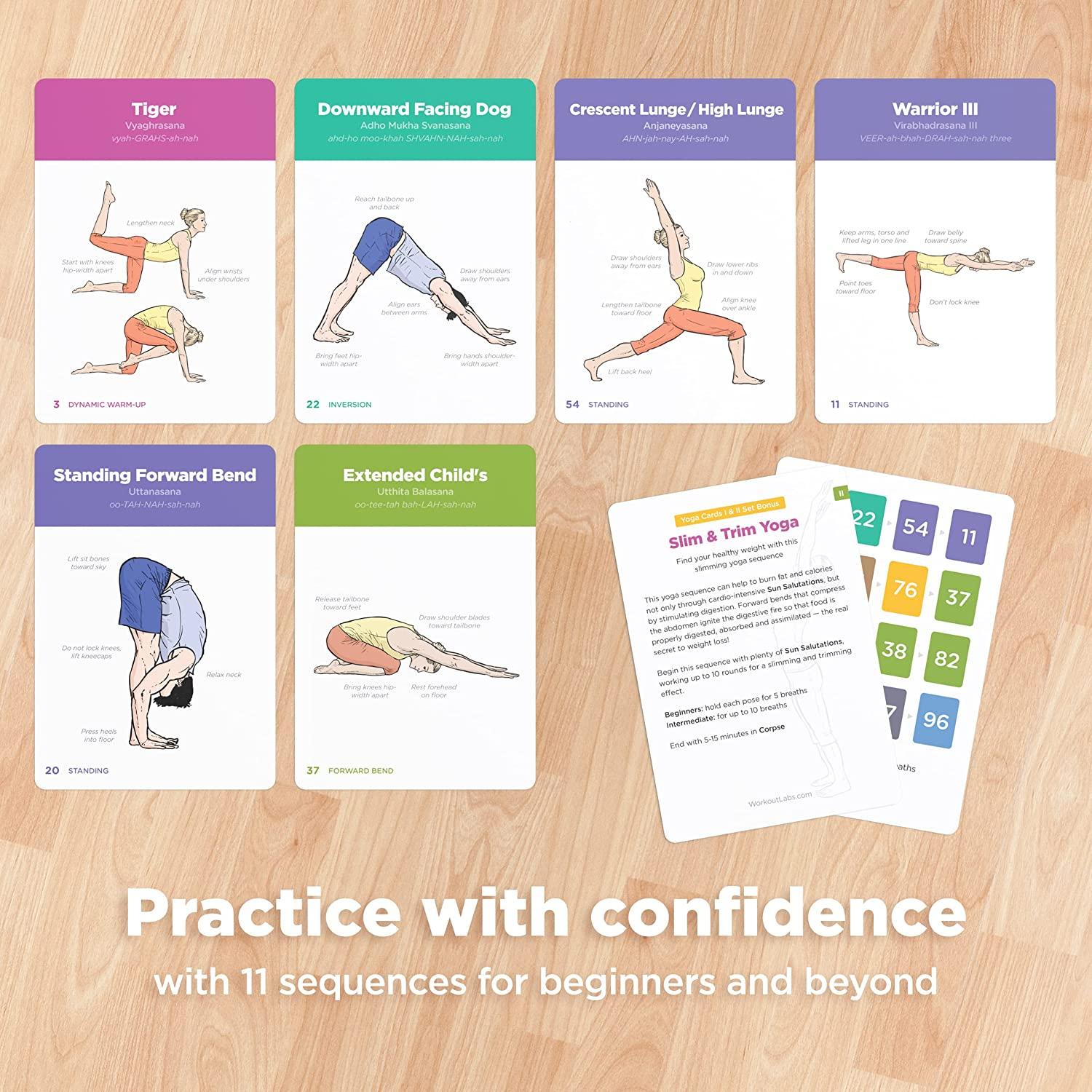 Yoga Cards I & II – Complete Set Beginners & Intermediate: Professional  Study, Class Sequencing & Practice Guide · Premium Yoga Asana Flash Cards  Deck