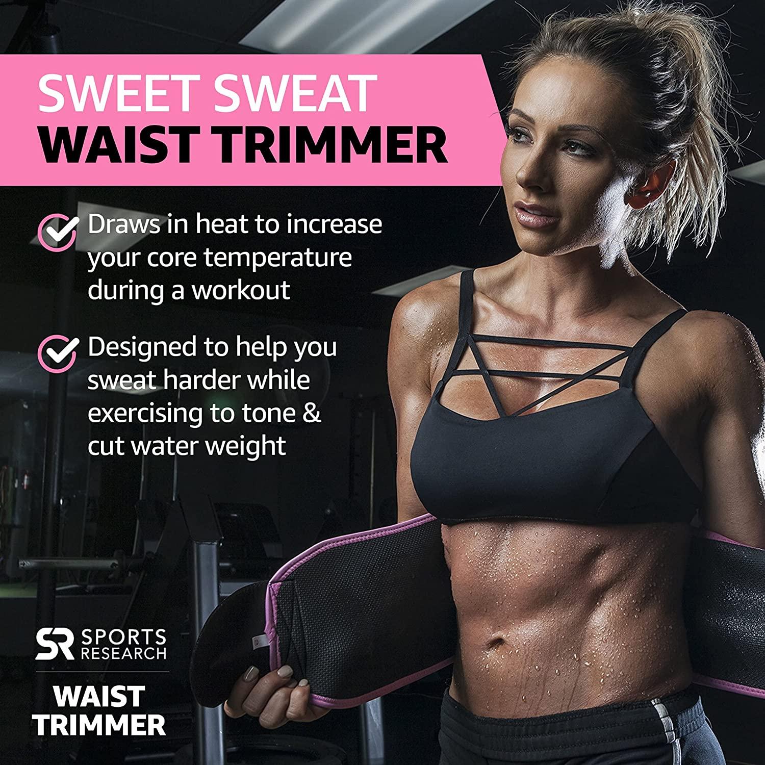 Sports Research Sweet Sweat Waist Trimmer Large Black & Pink 1 Belt