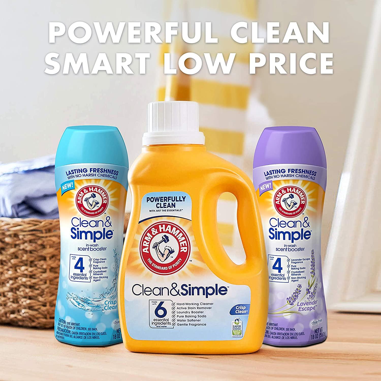 ARM & HAMMER Clean & Simple Laundry In-Wash Scent Booster, Crisp Clean Scent