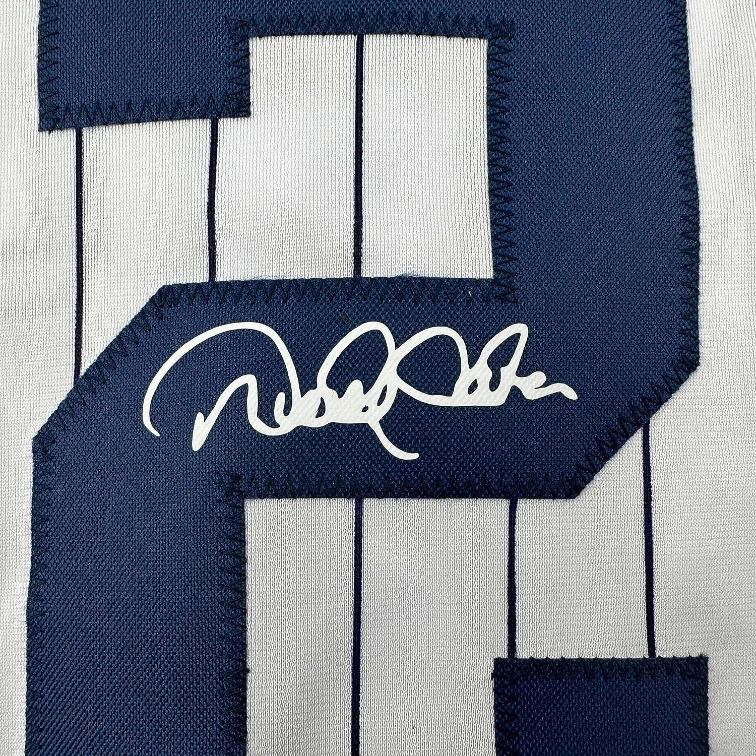 Facsimile Autographed Derek Jeter New York Pinstripe Reprint Laser Auto  Baseball Jersey Size Men's XL