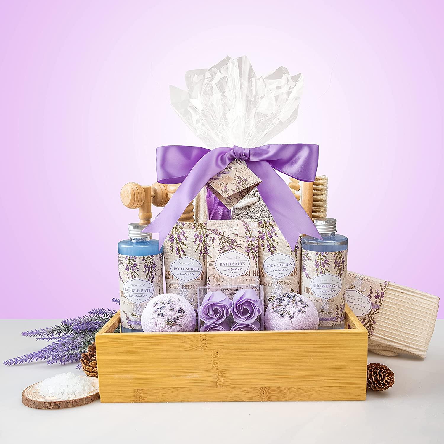 Birthday Gifts For Women, Gift Baskets For Women Mom Birthday Gifts  Anniversary Gift For Her Gifts For Girlfriend Daughter Friend Wife Teacher  Gifts Lavender Bath Spa Purple Gift Bags Christmas Gifts |
