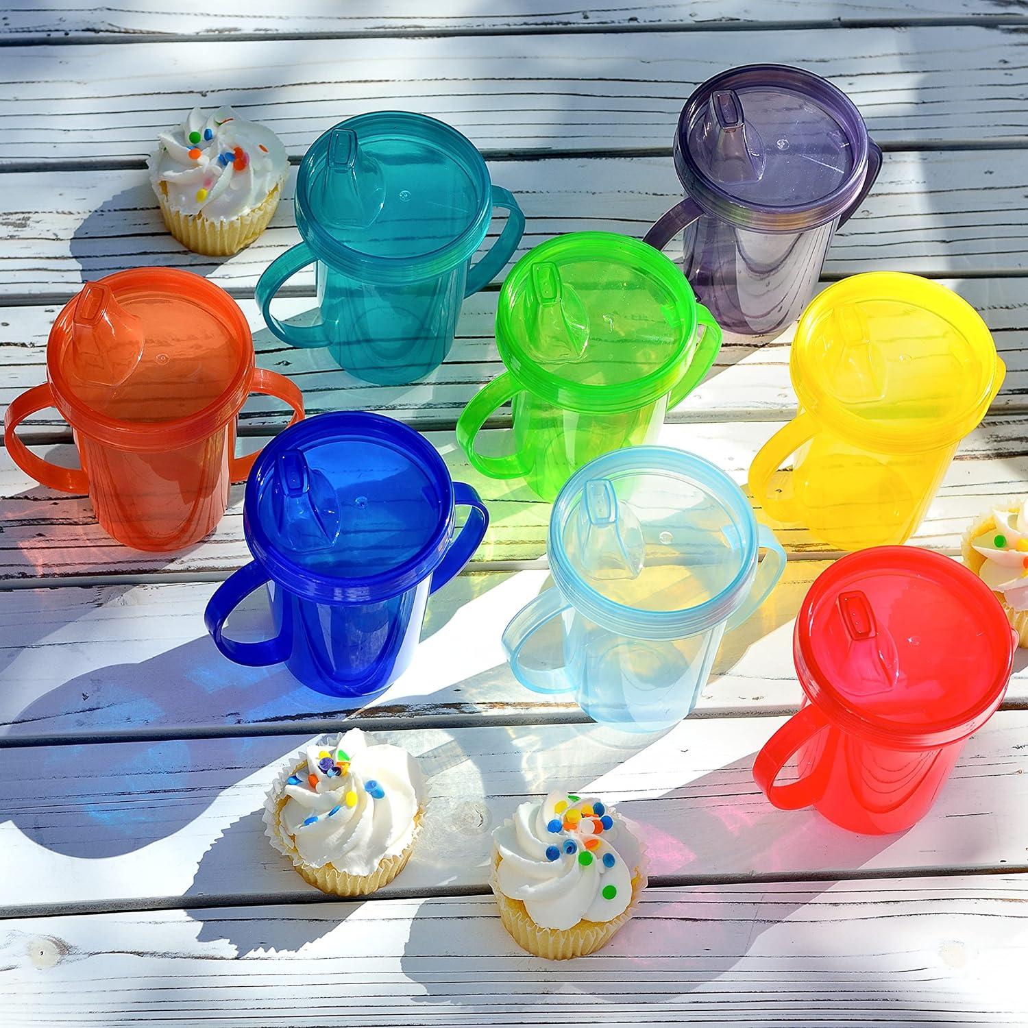 Youngever 7 Pack Kids Sippy Cups, Spill Proof Sippy Cups for Infant -  Rainbow