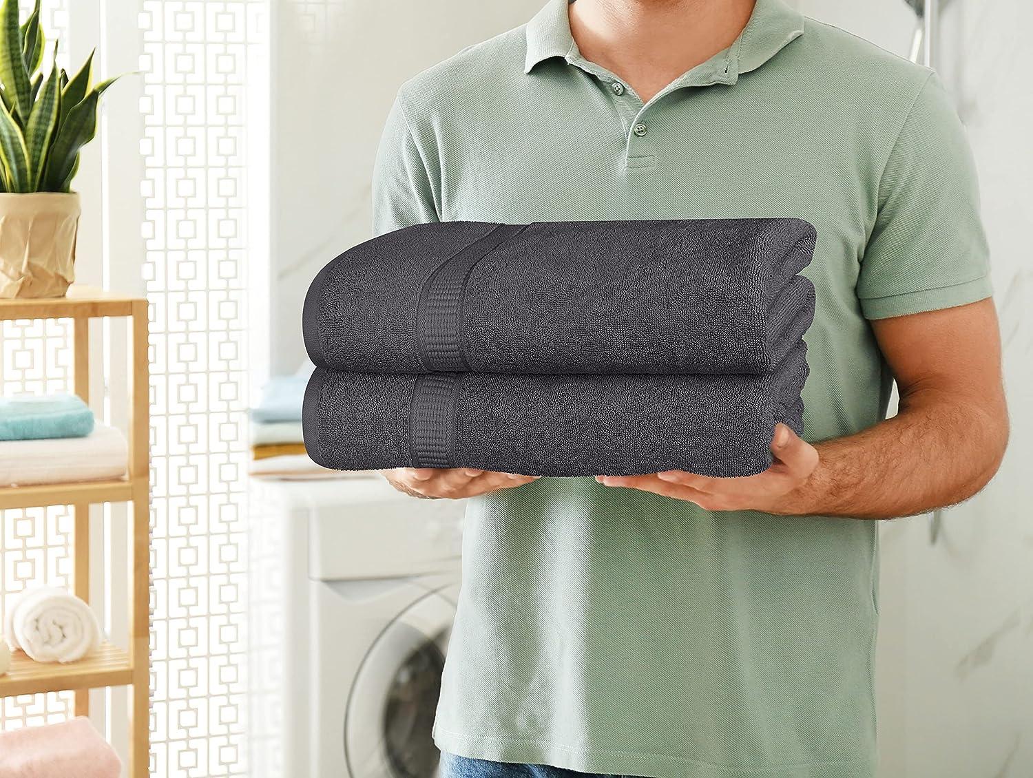 Utopia Towels - Bath Towels Set, Grey - Premium 600 GSM 100% Ring Spun  Cotton 