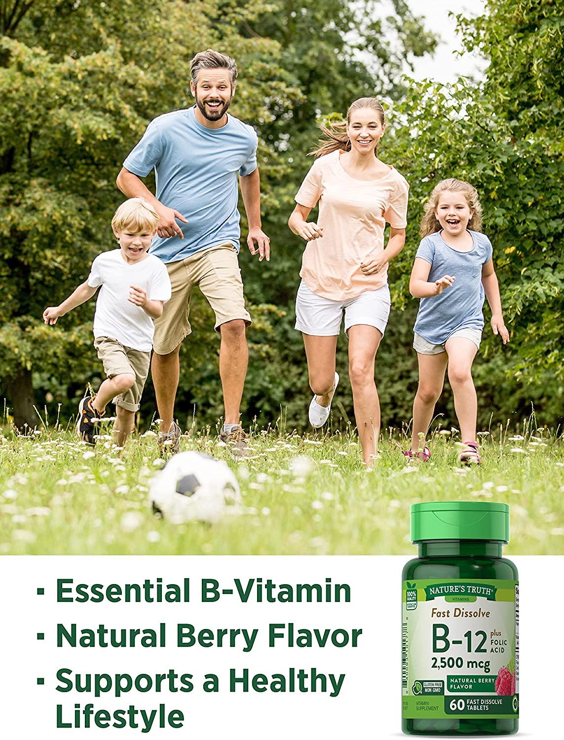 Natures Truth Vitamin B 12 Plus Folic Acid Natural Berry