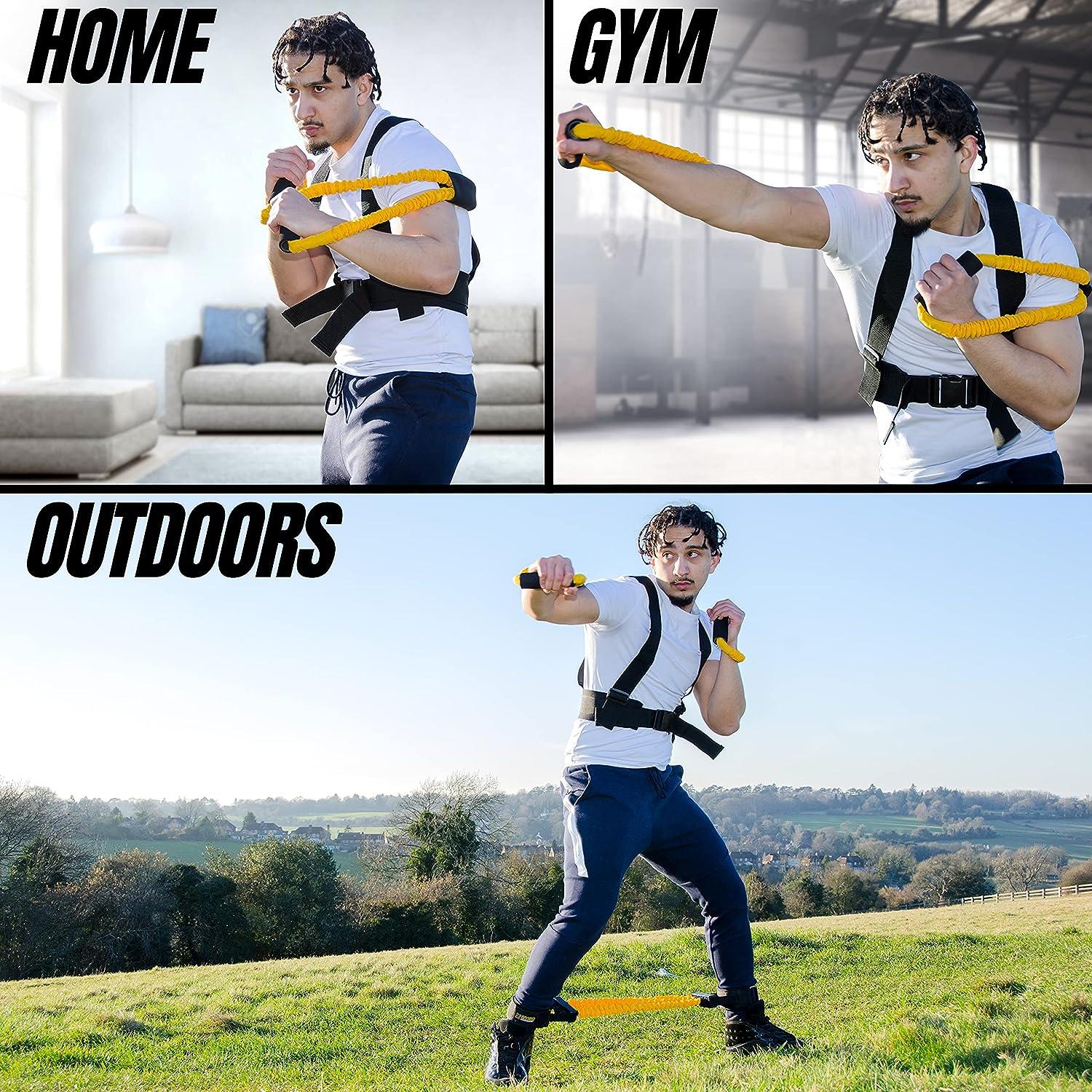  GYRO FITNESS, Shadow Boxer Pro, Boxing Resistance Bands Set  for Shadow Boxing, Comes with Ankle Cuffs