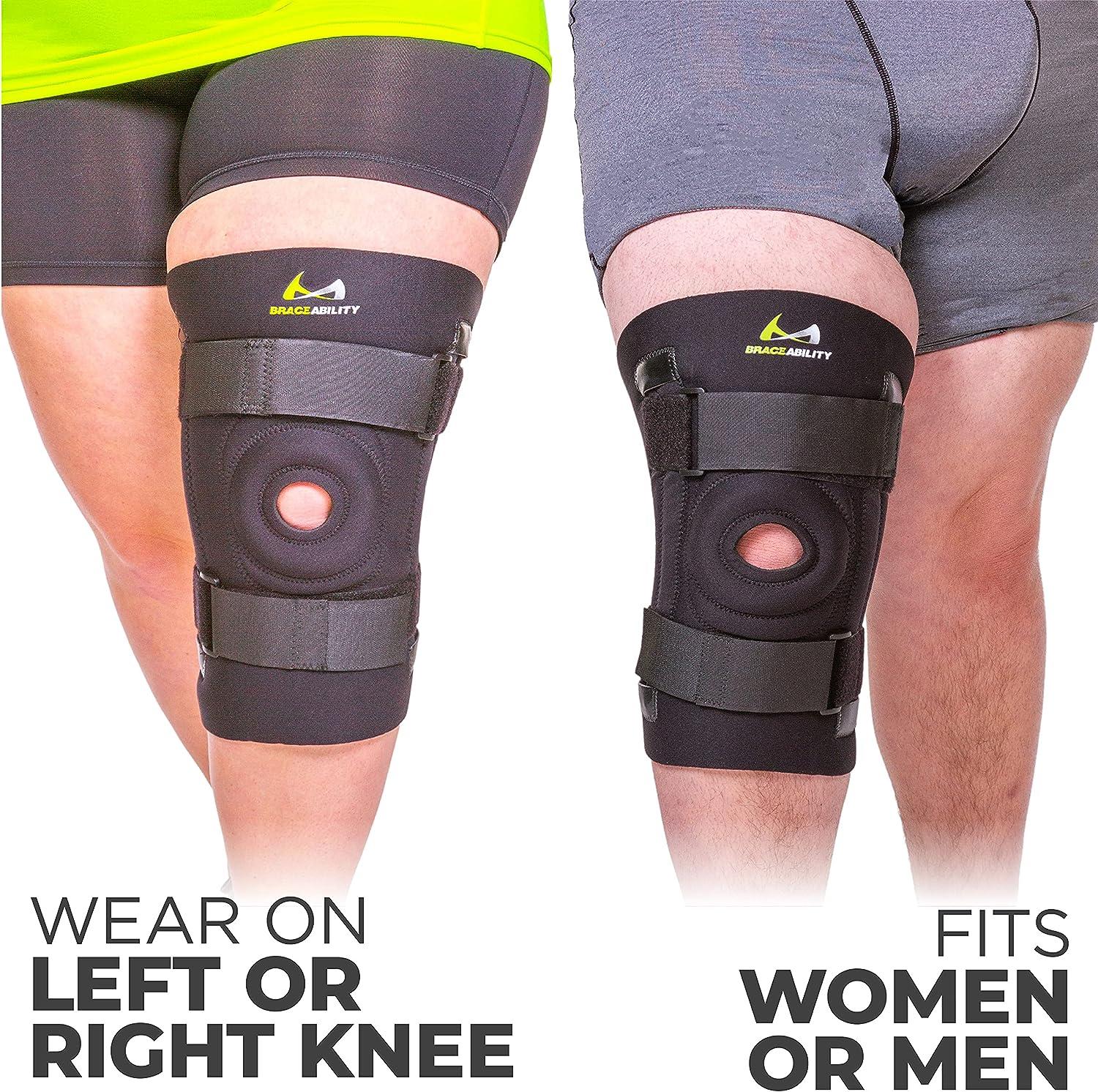BraceAbility Knee Brace for Large Legs and Bigger People with Wide Thighs -  Kneecap Protection Pad Treats Patellar Tendonitis Chondromalacia  Patellofemoral Pain Instability and Dislocation (3XL)