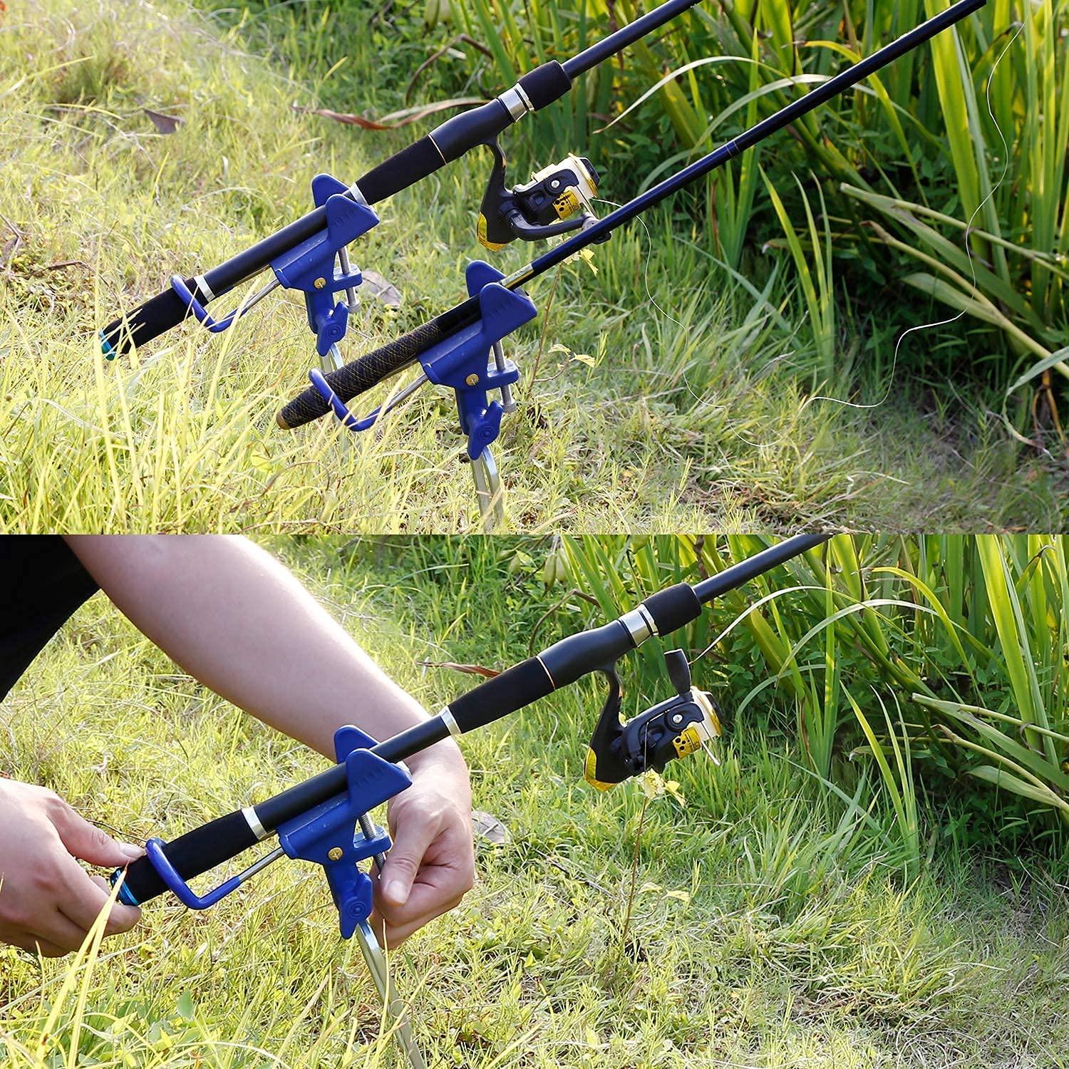 360 Degree Adjustable Fishing Rod Holders Self-Locking Fish Pole Bracket  Ground Bank Fishing Rod Rack Stand Fish Pole Holder