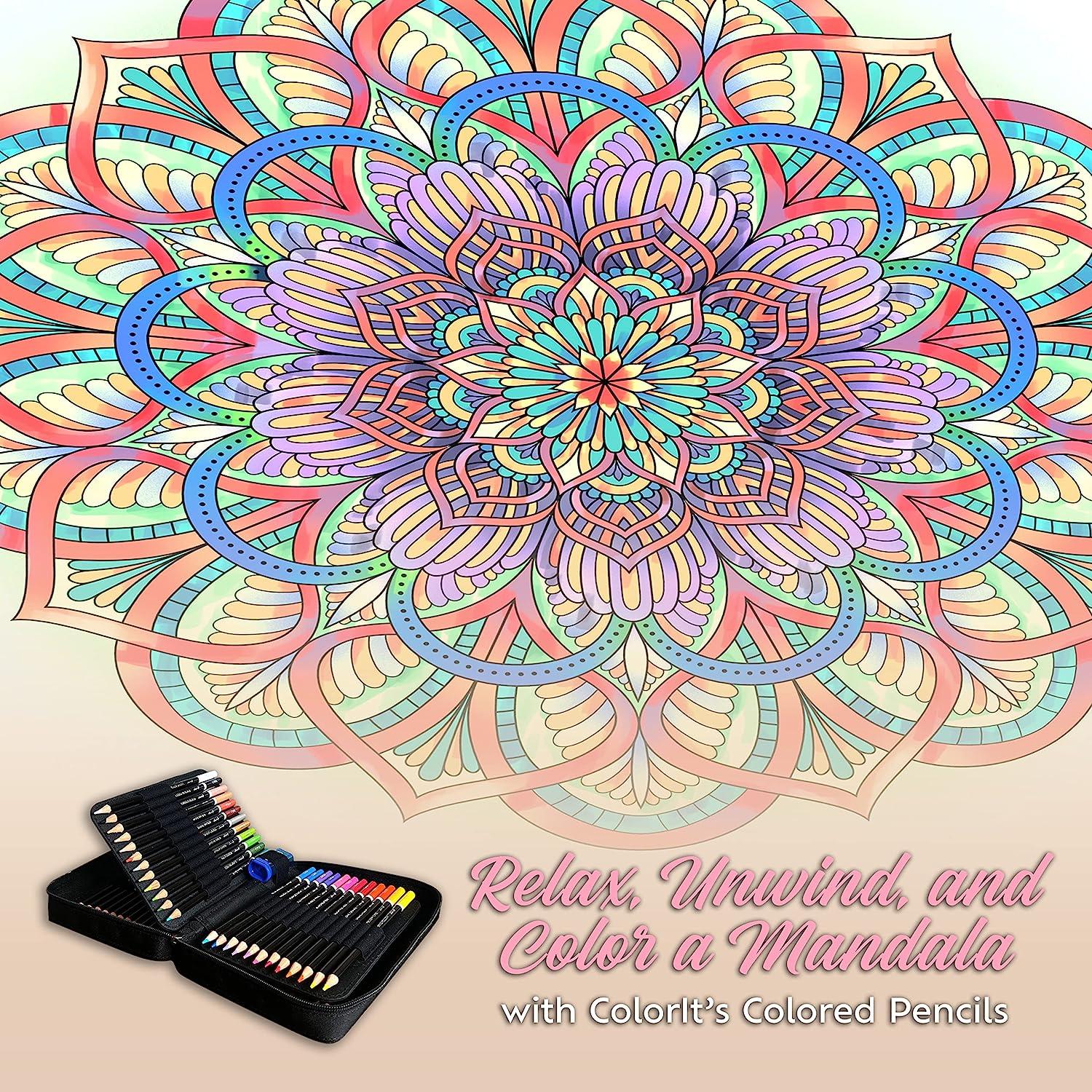 ColorIt Mandalas to Color Volume VI, Spiral Bound Adult Coloring Book, 50 Mandala Designs with Perforated Pages, Hardback Cover, Ink Blotter | for