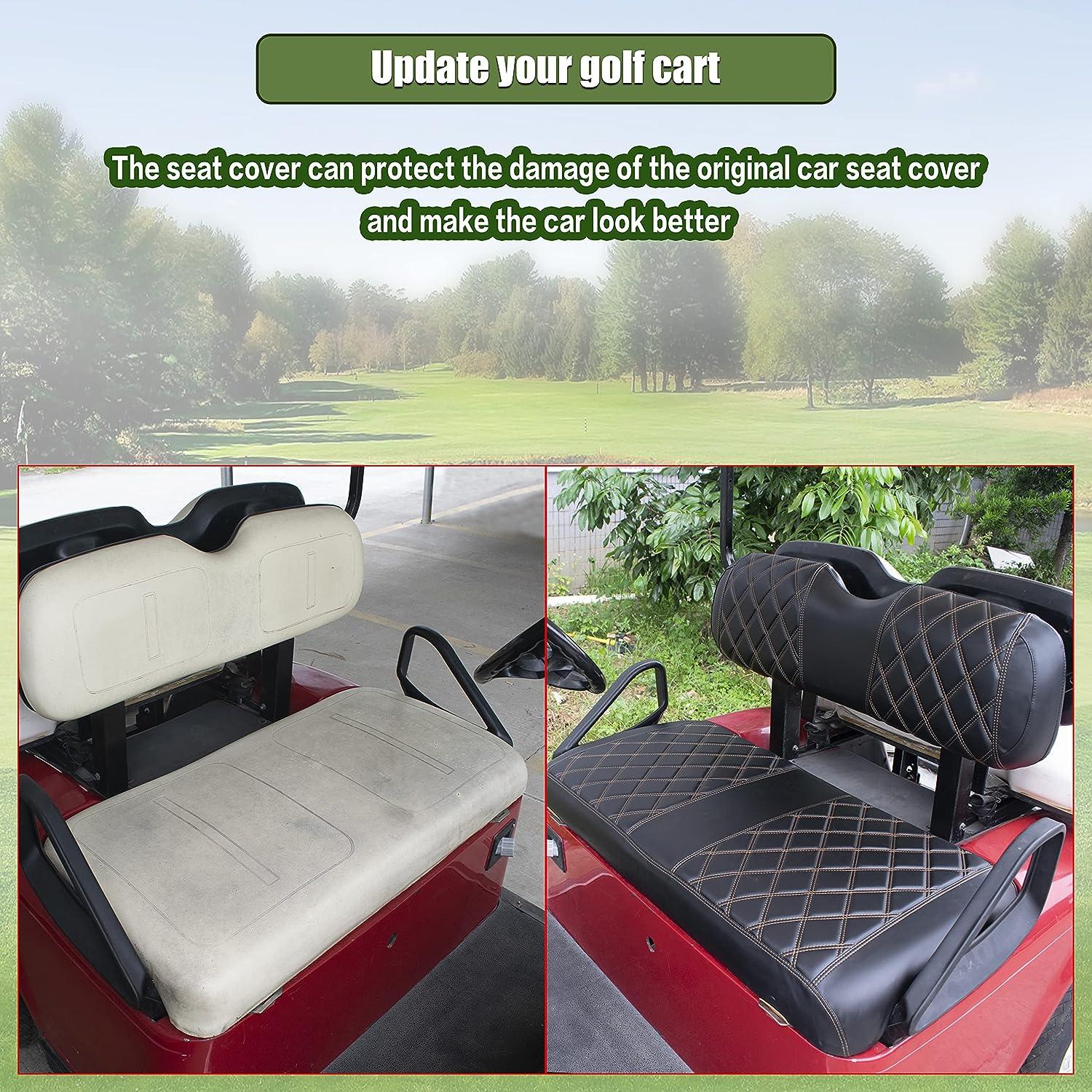 NOKINS Golf Cart Diamond Seat Cover Kit, Fit for Club Car EZGO Yamaha  Ordinary Seat Cushion, No Need to Use Gun Nails, Golf Cart Vinyl Seat Cover