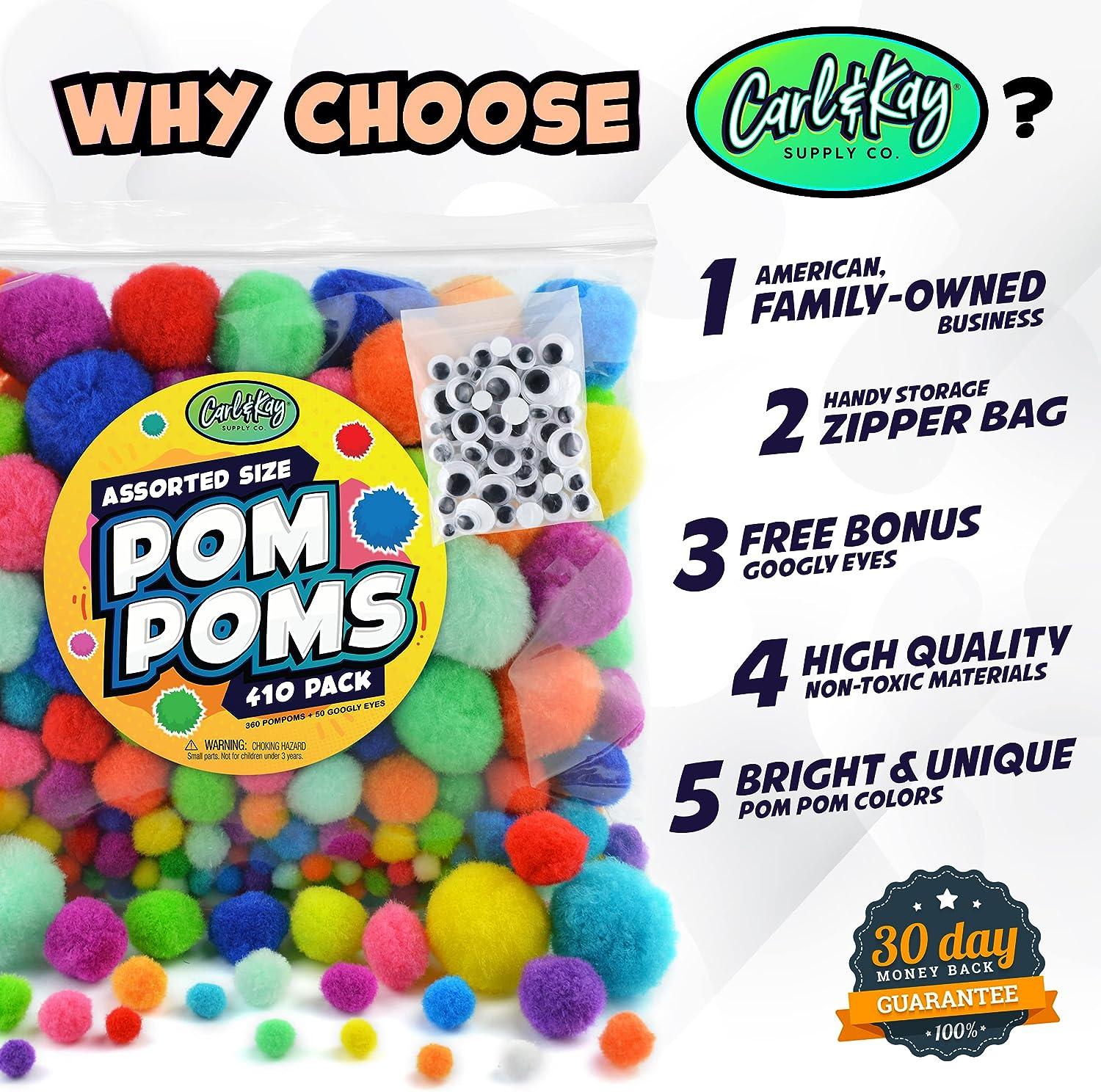 1800 Pcs] 1 cm Pom Poms for Crafts, Craft Pom Pom Balls, Mini