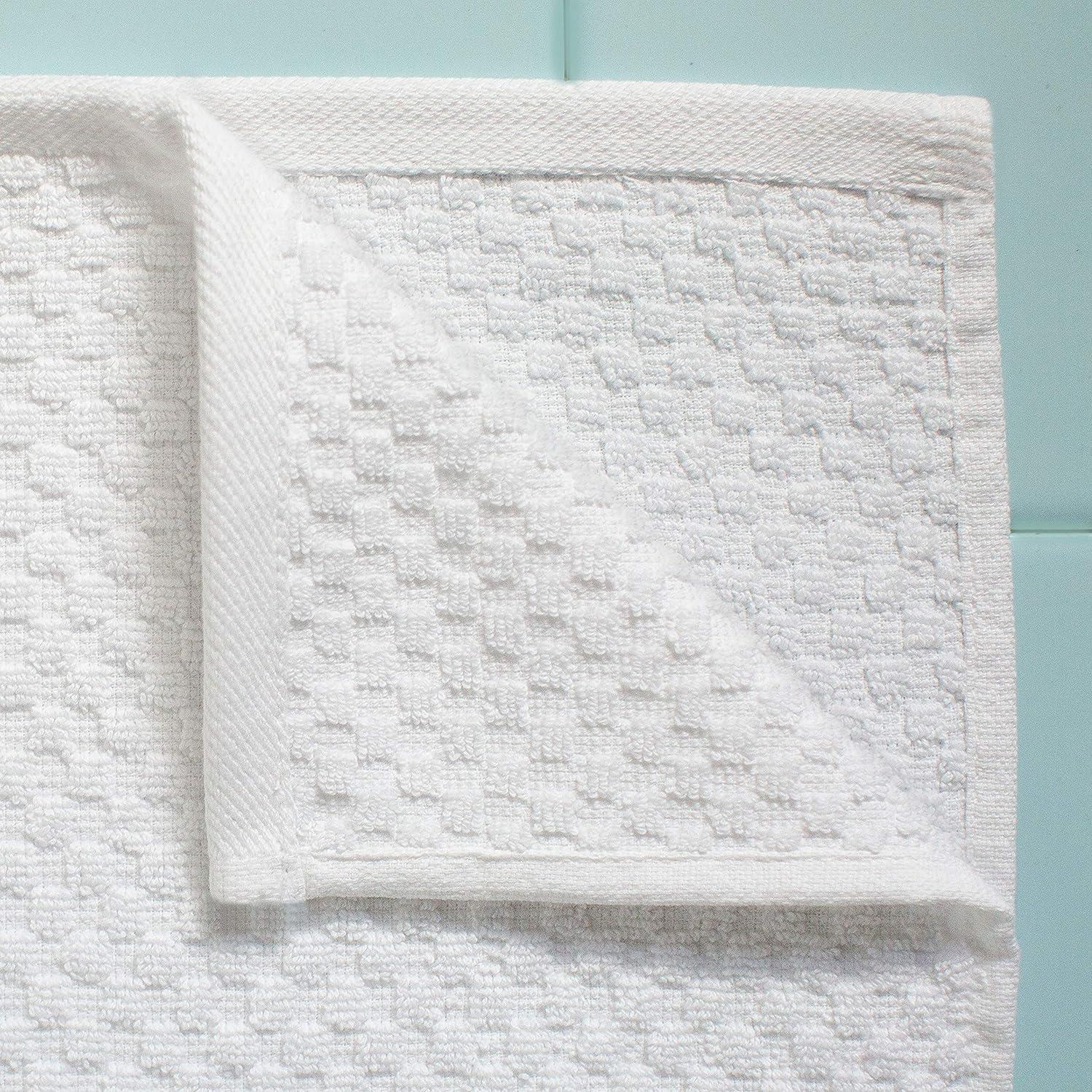 Waffle Weave Washcloth Set White 4