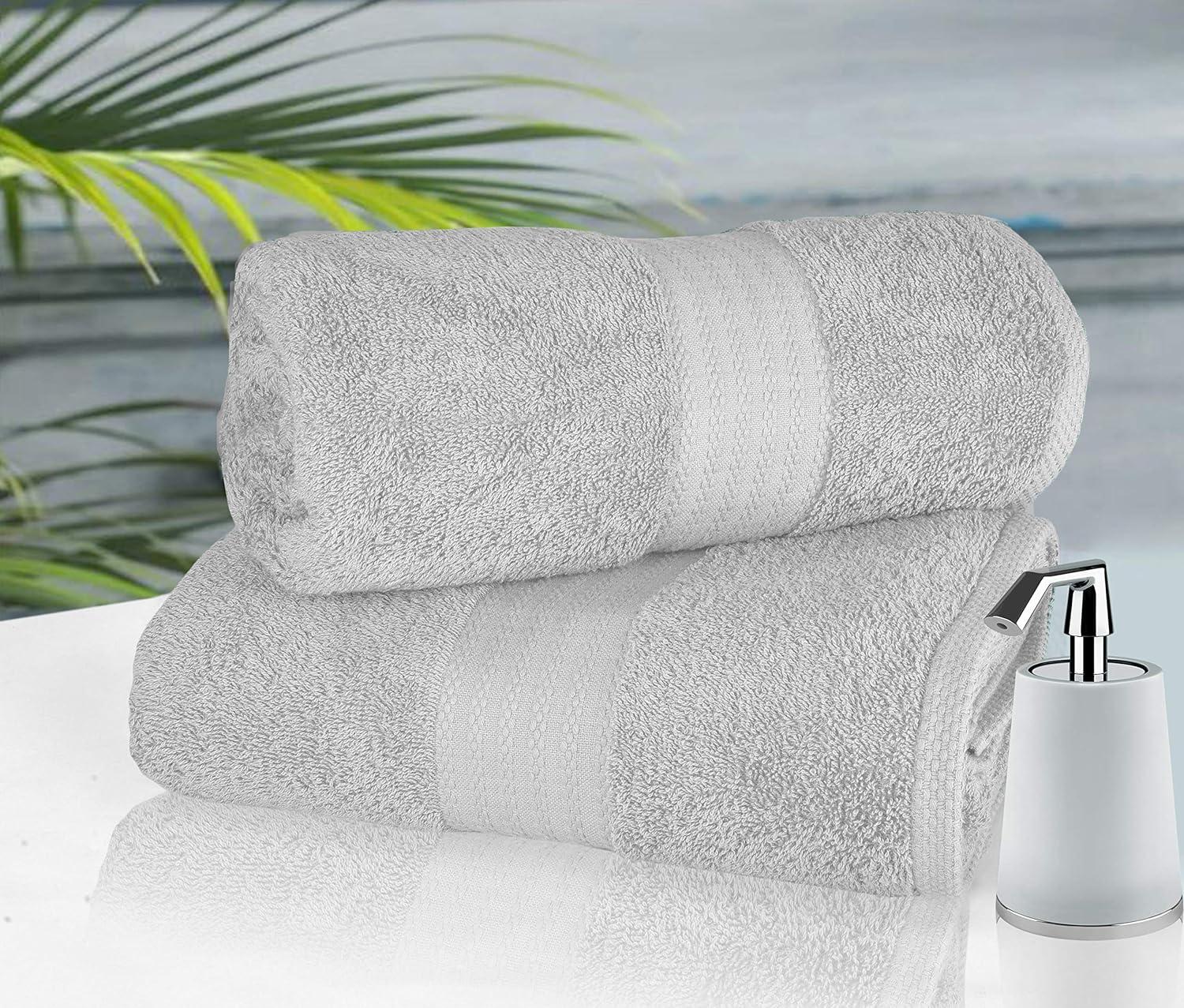 GLAMBURG Premium Cotton 4 Pack Bath Towel Set - 100% Pure