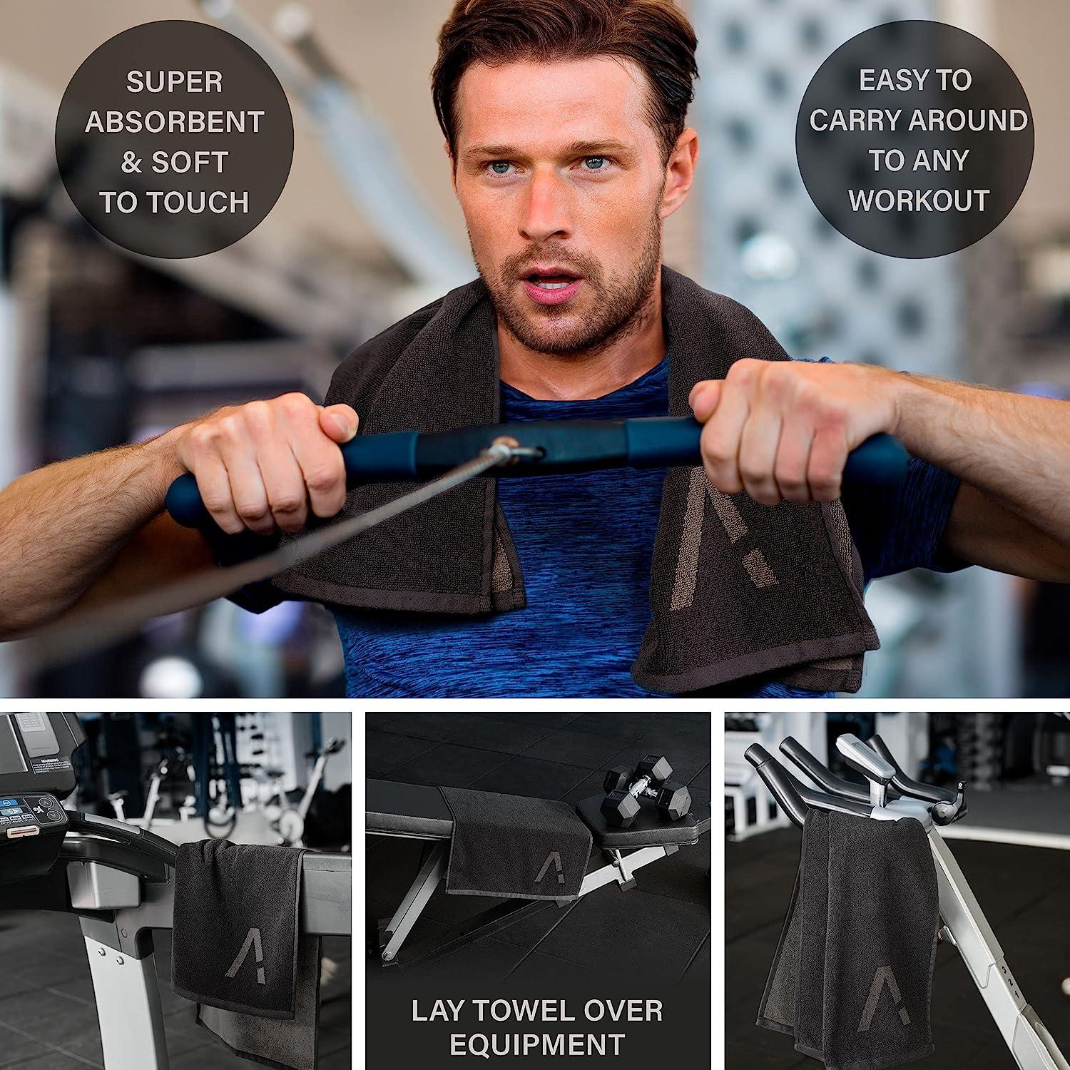 Gym Towel for Sweat - 100% Organic Cotton - (31.5 X 15.75 inch) Soft and  Absorbent Workout Towel - Silver Infused Sports Towel - Exercise and Gym  Towel for Men and Women (Black) : : Sports & Outdoors