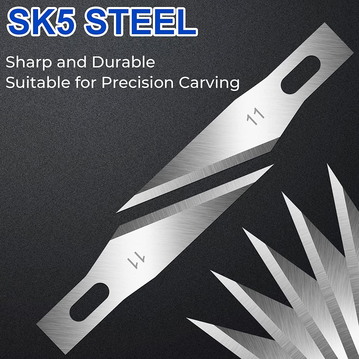  DIYSELF 100 PCS Exacto Knife Blades, SK5 Carbon Steel #11  Exacto Blades Refill Craft Art Knife Replacement Blades with Storage Case  for Craft, Hobby, Scrapbooking, Stencil : Arts, Crafts & Sewing